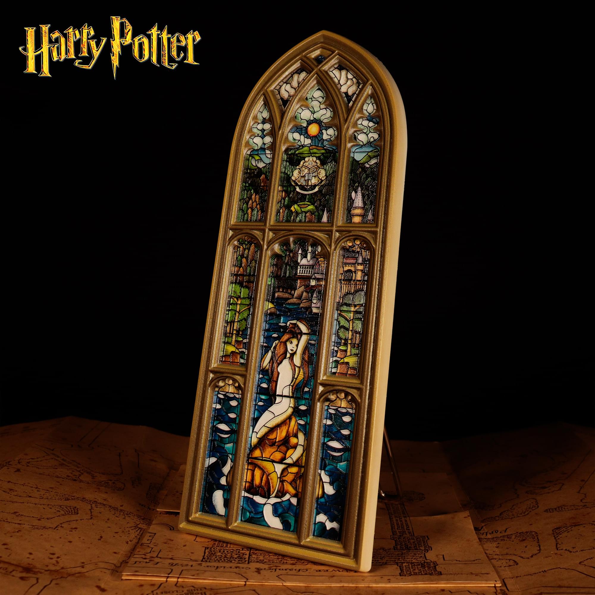 Harry Potter Mermaid Stained-Glass Window Resin Plaque | 5 x 12 Inches