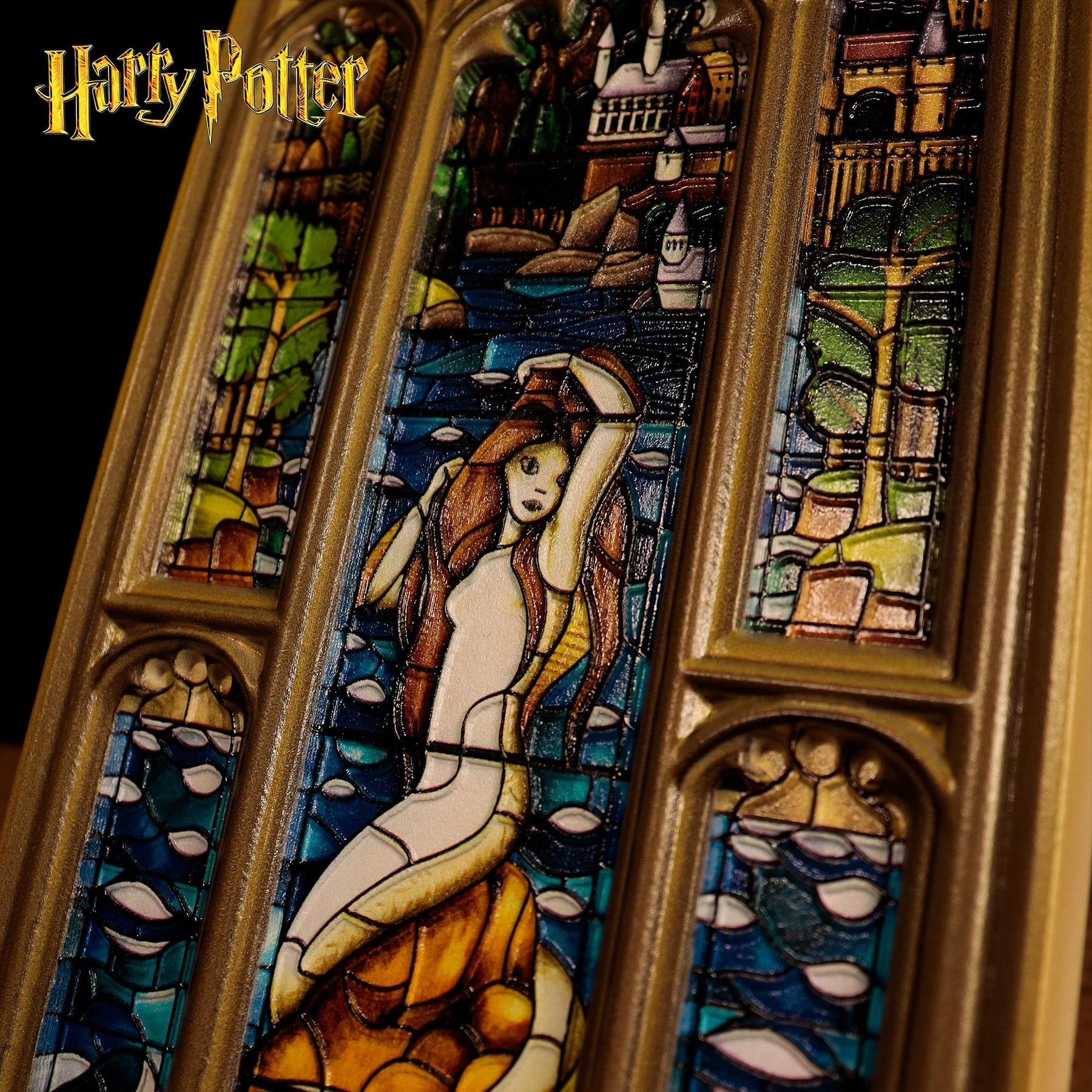 Harry Potter Mermaid Stained-Glass Window Resin Plaque | 5 x 12 Inches