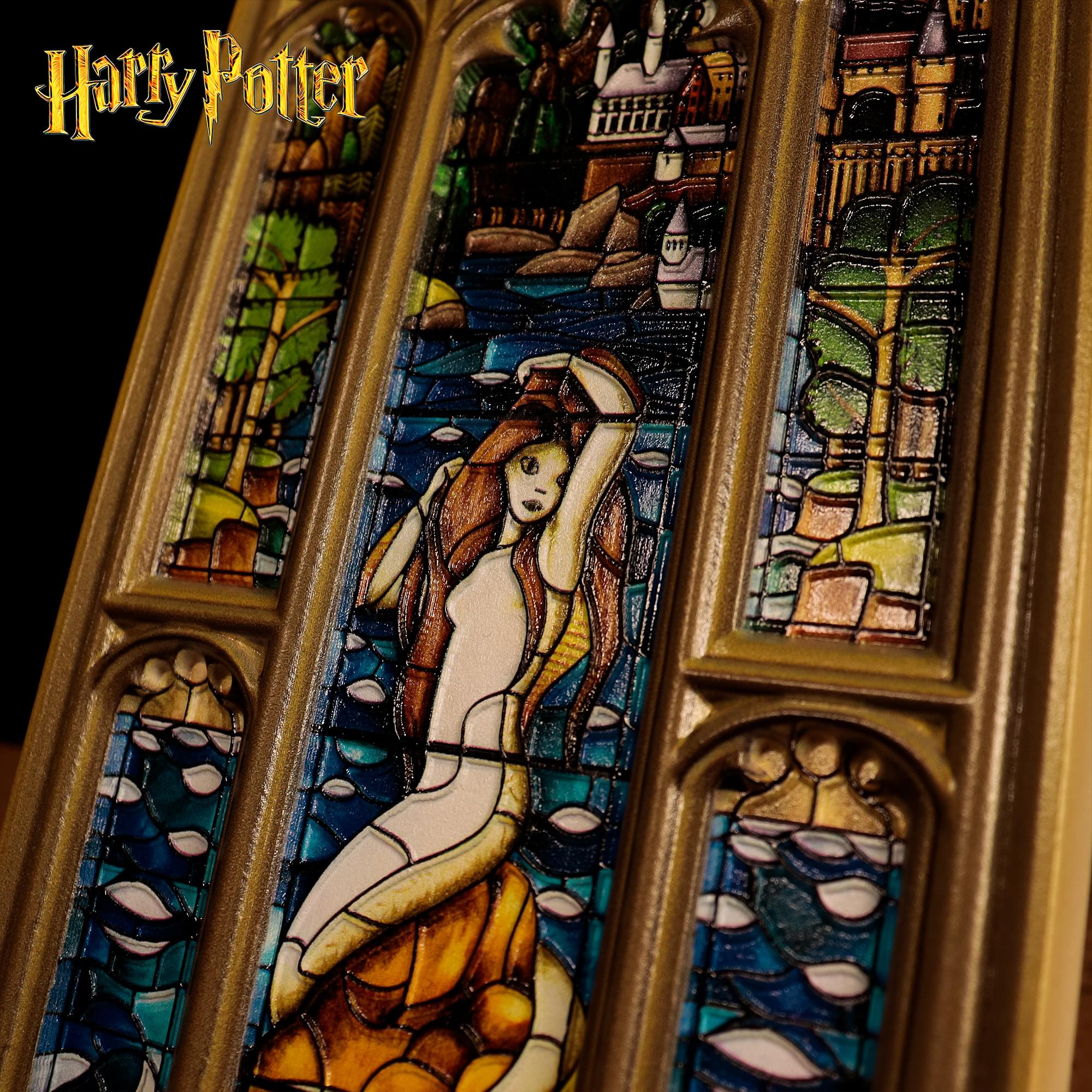 Harry Potter Mermaid Stained-Glass Window Resin Plaque | 5 x 12 Inches