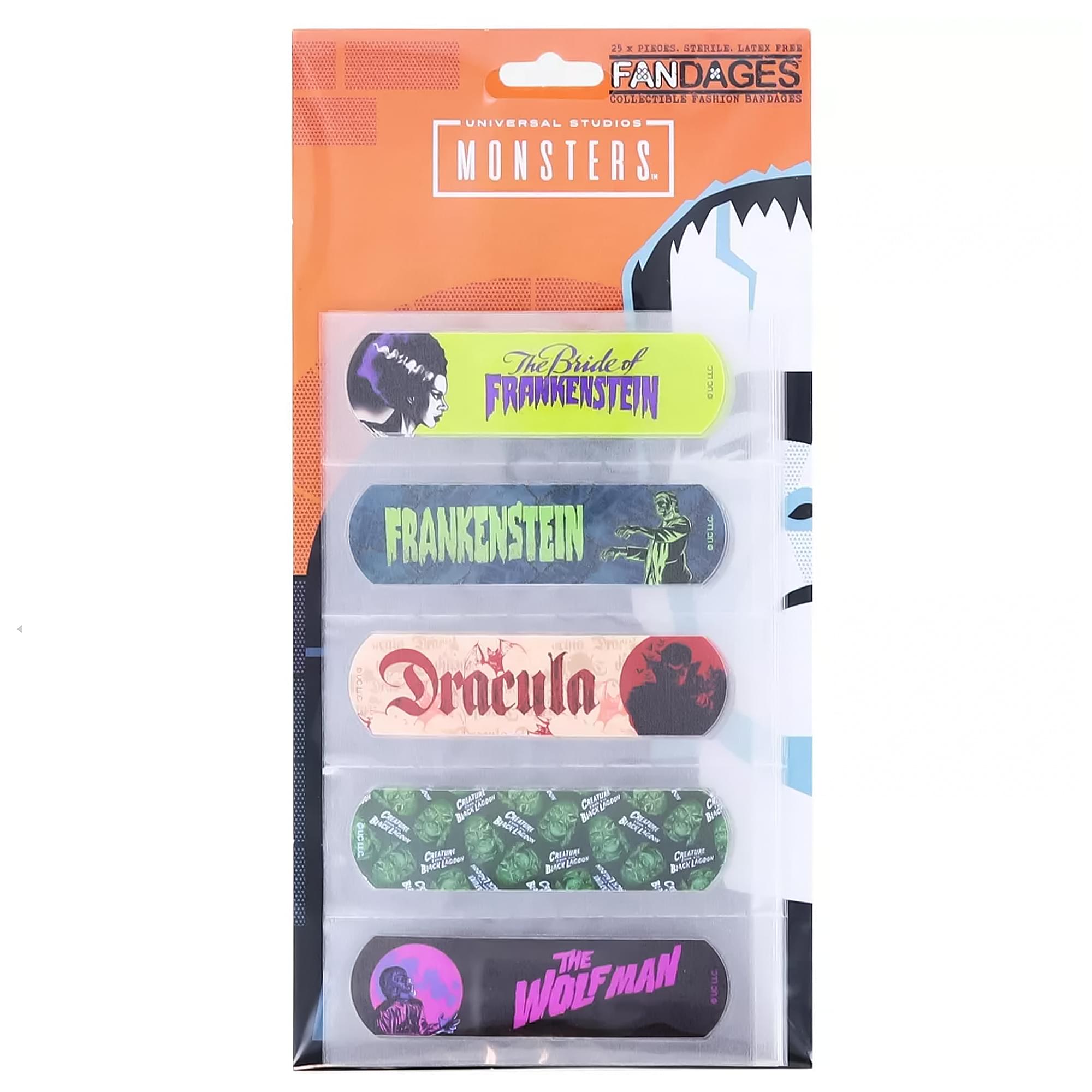 Universal Monsters Fandages Collectible Fashion Bandages | 25 Pieces