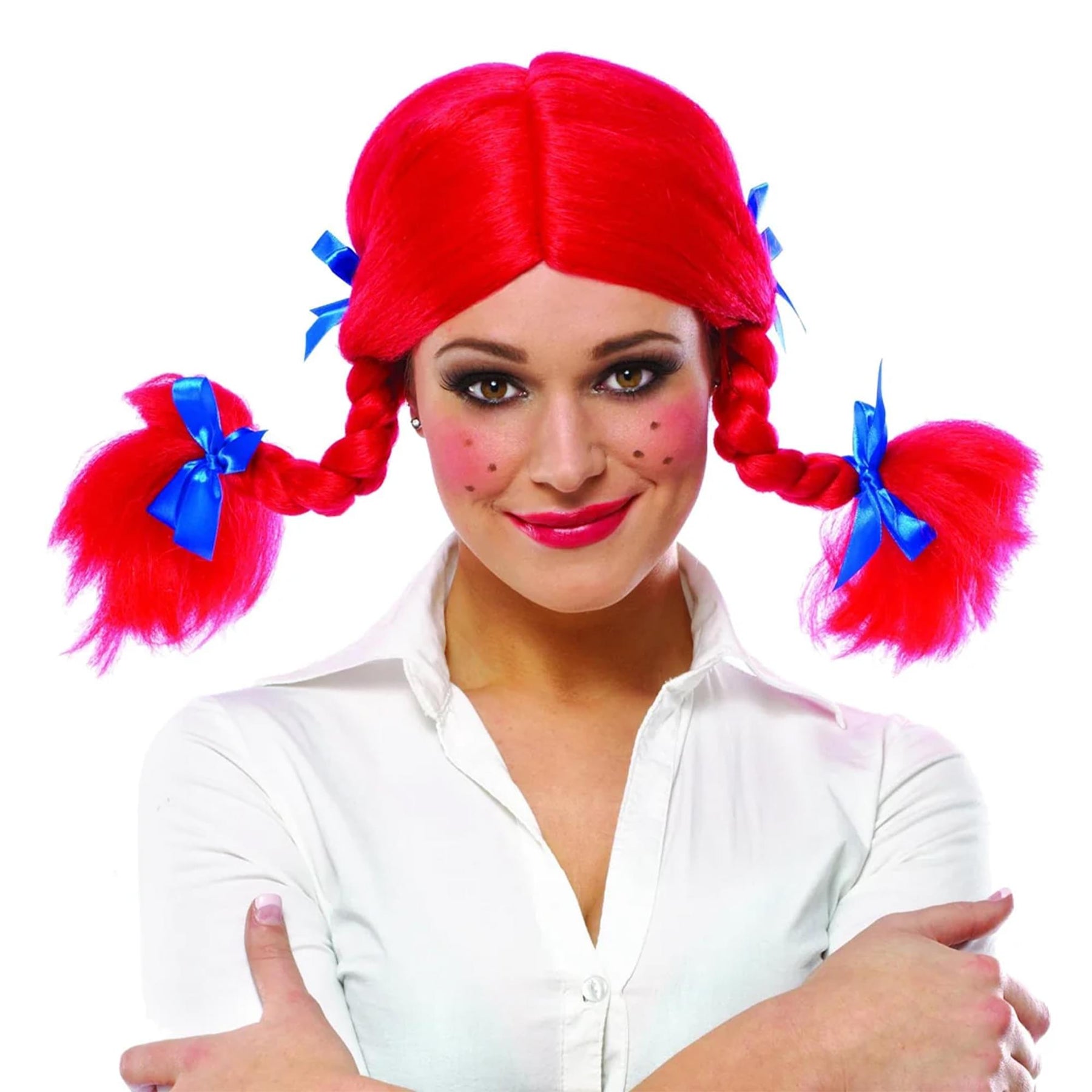 Spunky Braided Pigtail Adult Costume Wig | One Size