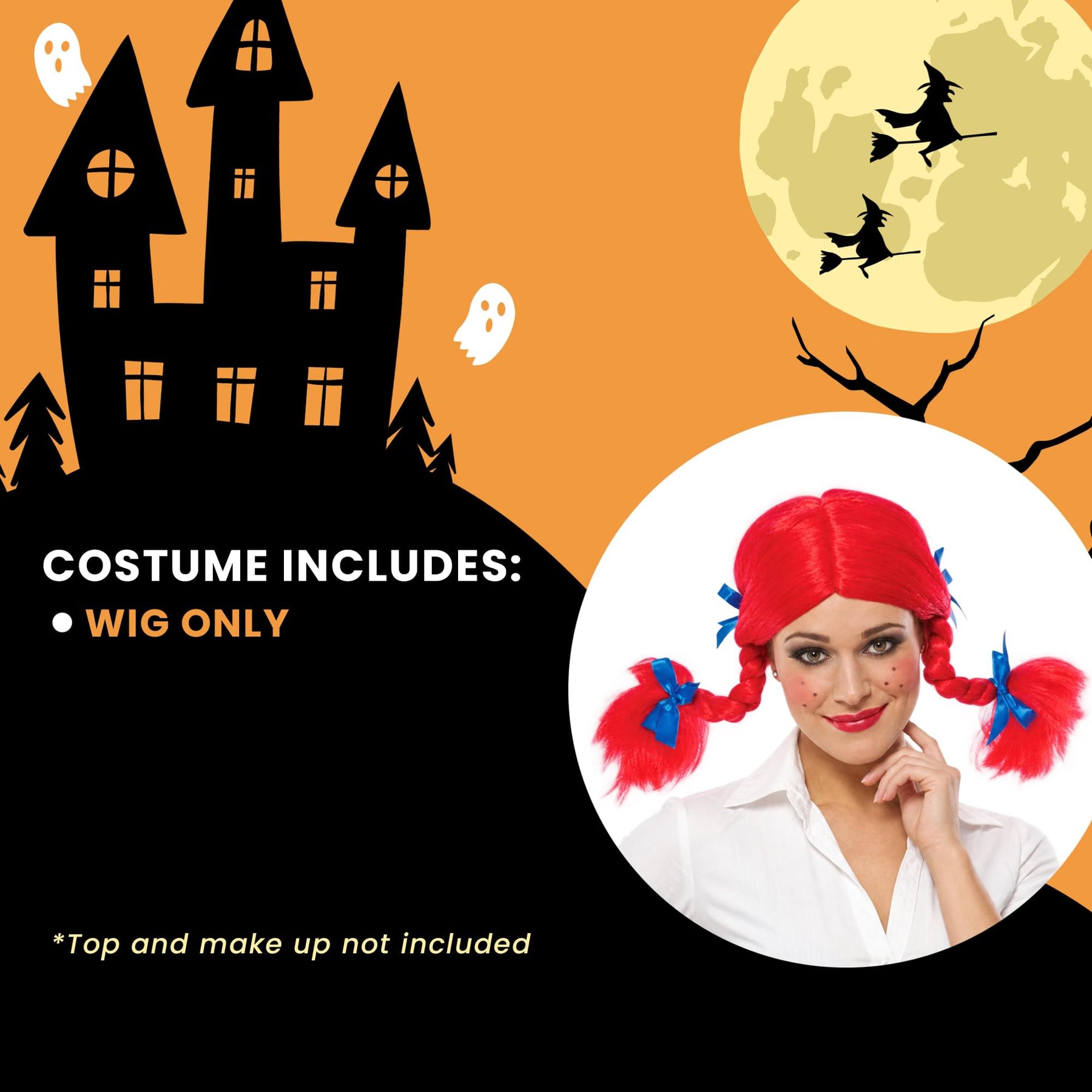 Spunky Braided Pigtail Adult Costume Wig | One Size