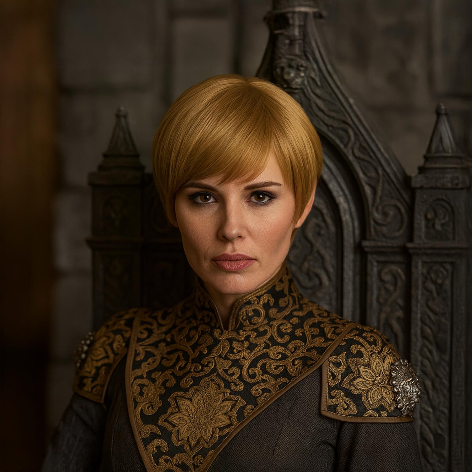 Medieval Queen Adult Costume Wig | Dark Blonde