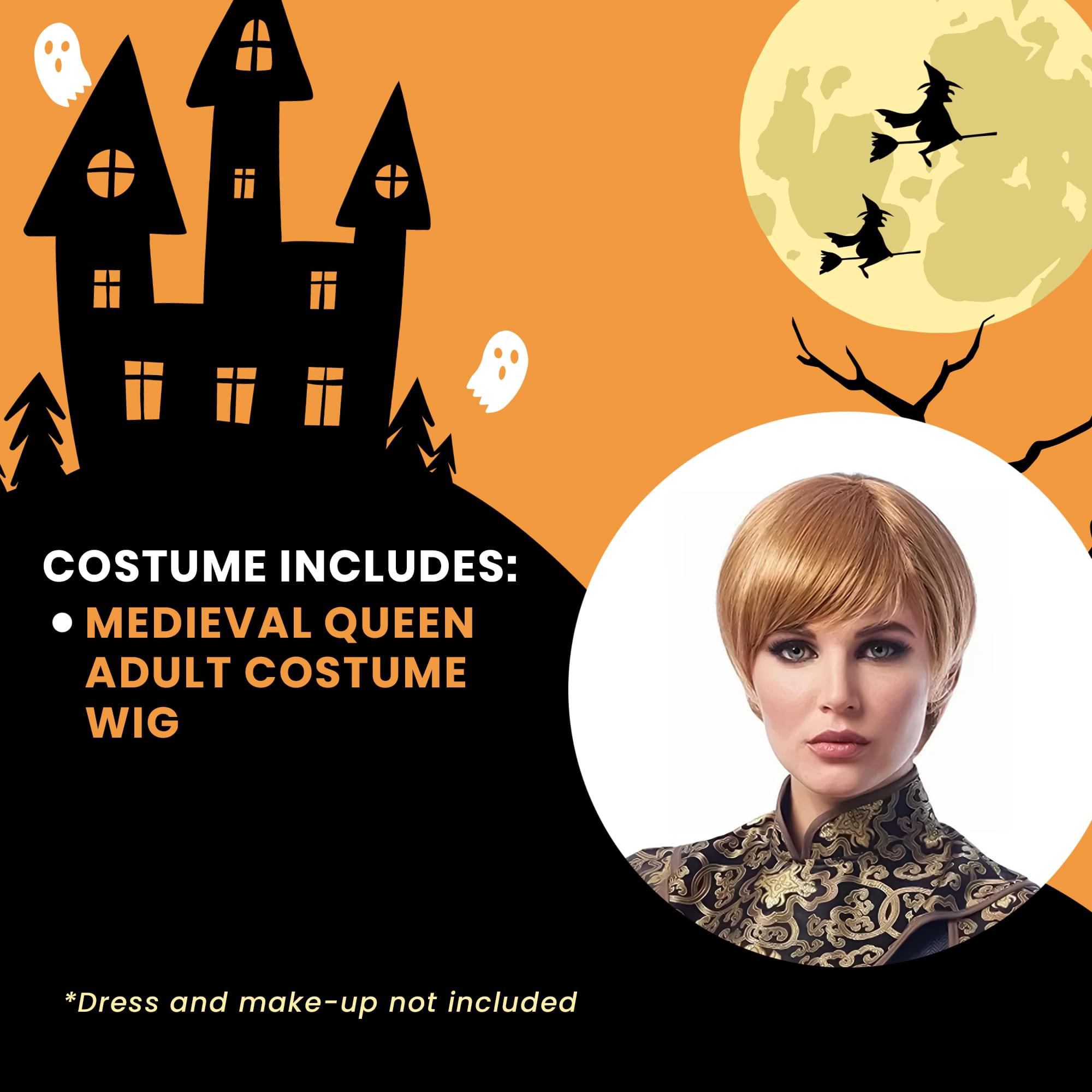 Medieval Queen Adult Costume Wig | Dark Blonde
