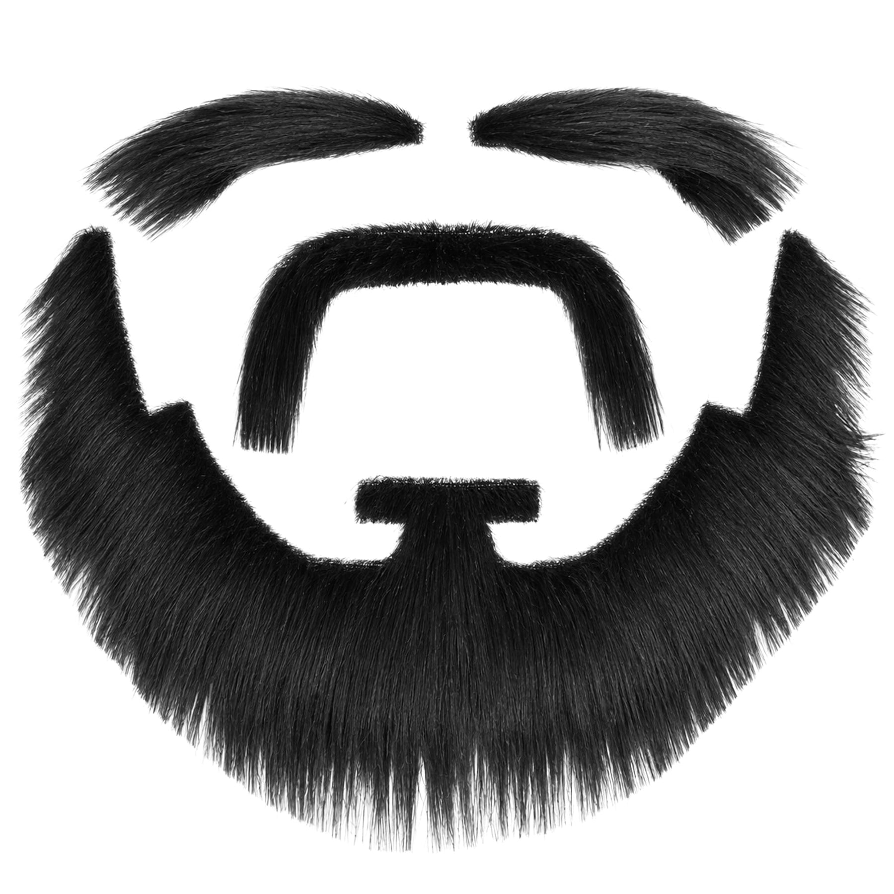 Black Moustache, Beard, and Eyebrows Costume Facial Hair Kit