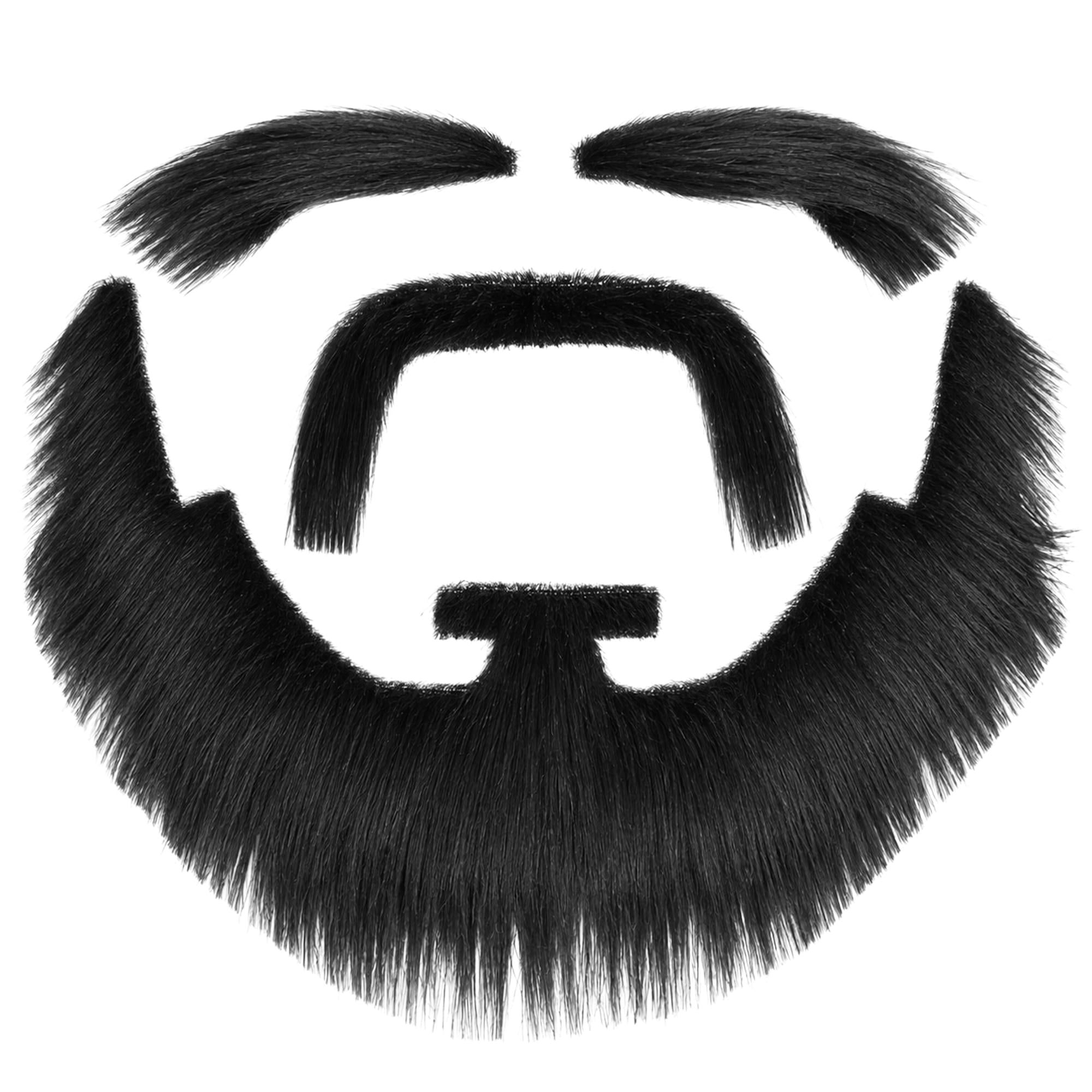 Black Moustache, Beard, and Eyebrows Costume Facial Hair Kit