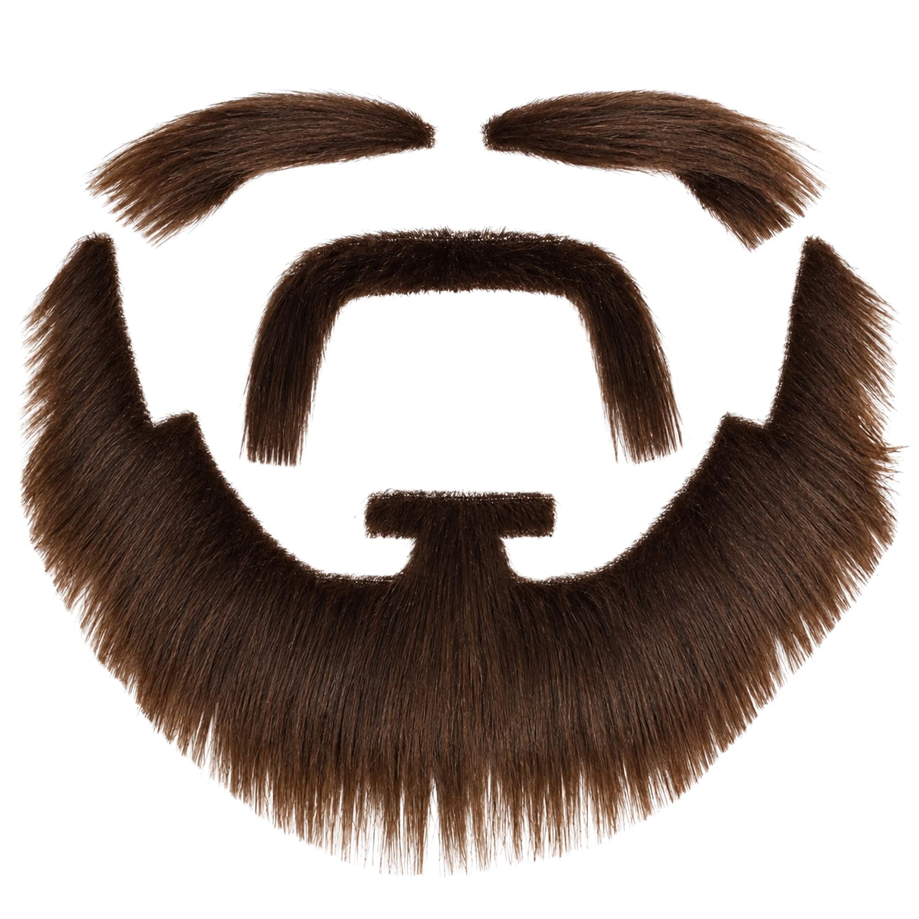 Brown Moustache, Beard, and Eyebrows Costume Facial Hair Kit