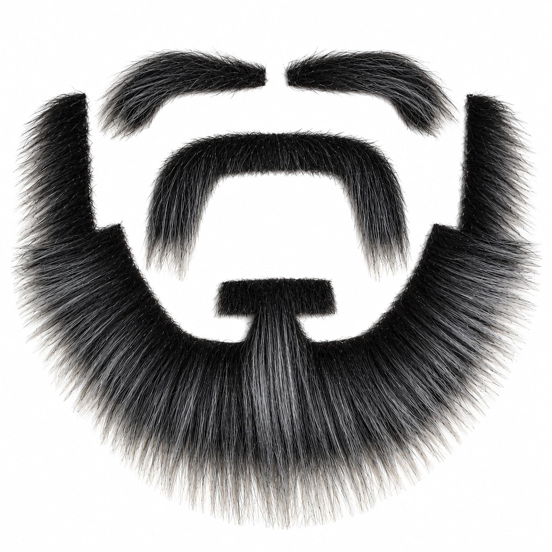 Mixed Grey Moustache, Beard, and Eyebrows Costume Facial Hair Kit