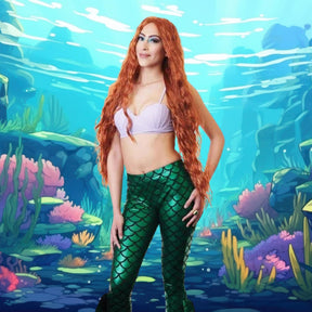 Mermaid Adult Natural Red Costume Wig