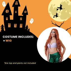 Mermaid Adult Natural Red Costume Wig