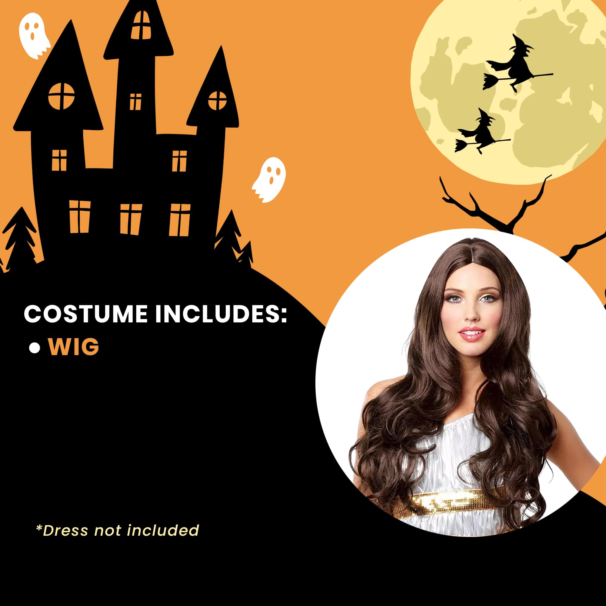 Goddess Adult Brown Costume Wig