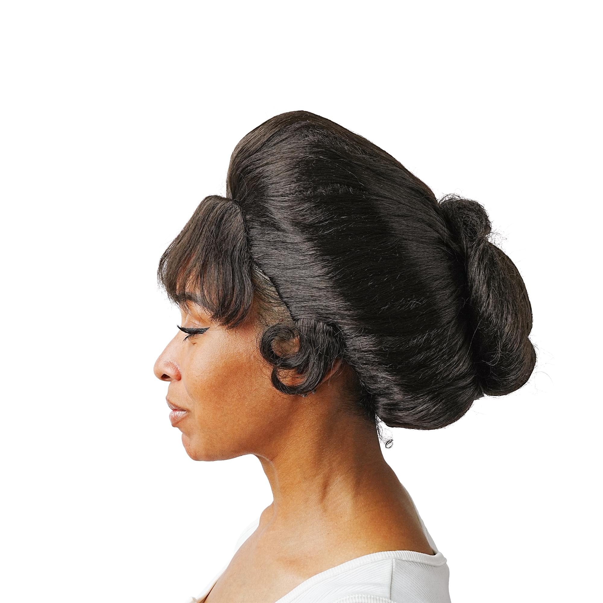 Black Retro Beehive Adult Costume Wig | One Size