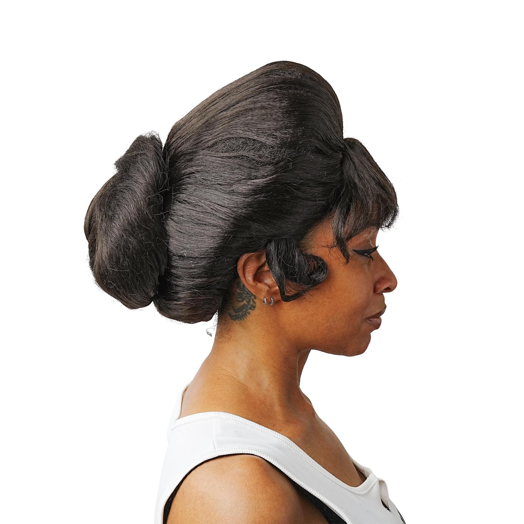 Black Retro Beehive Adult Costume Wig | One Size