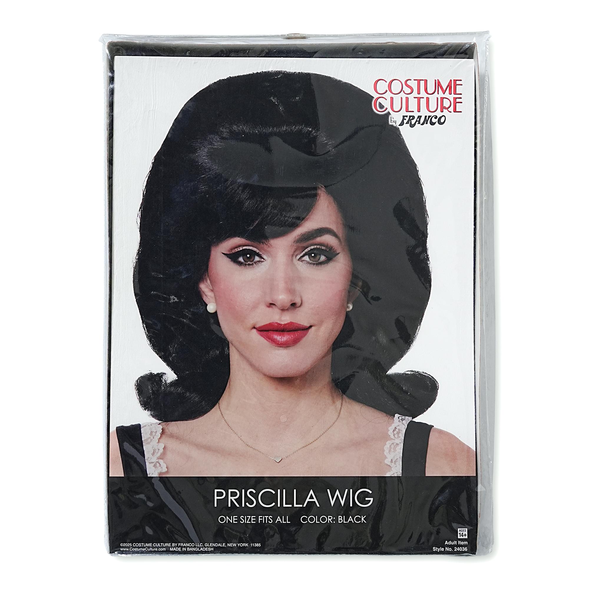 Black Priscilla Adult Costume Wig | One Size