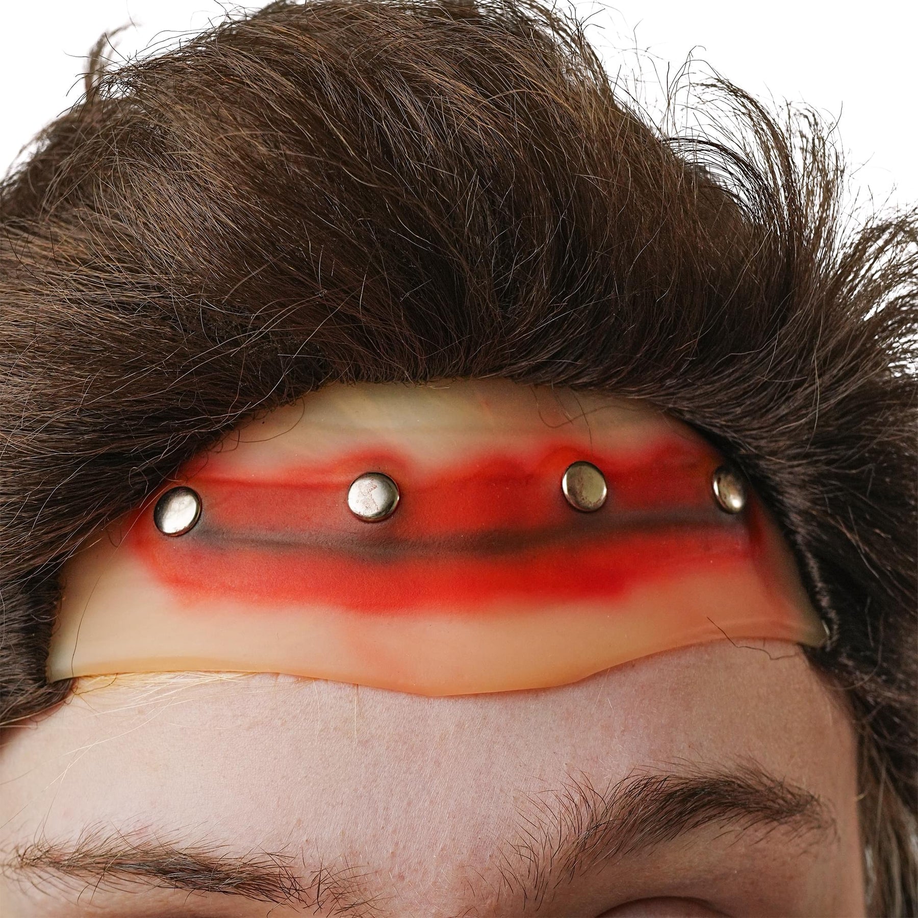 Brown Frankenstein Adult Costume Wig With Metal Studs | One Size