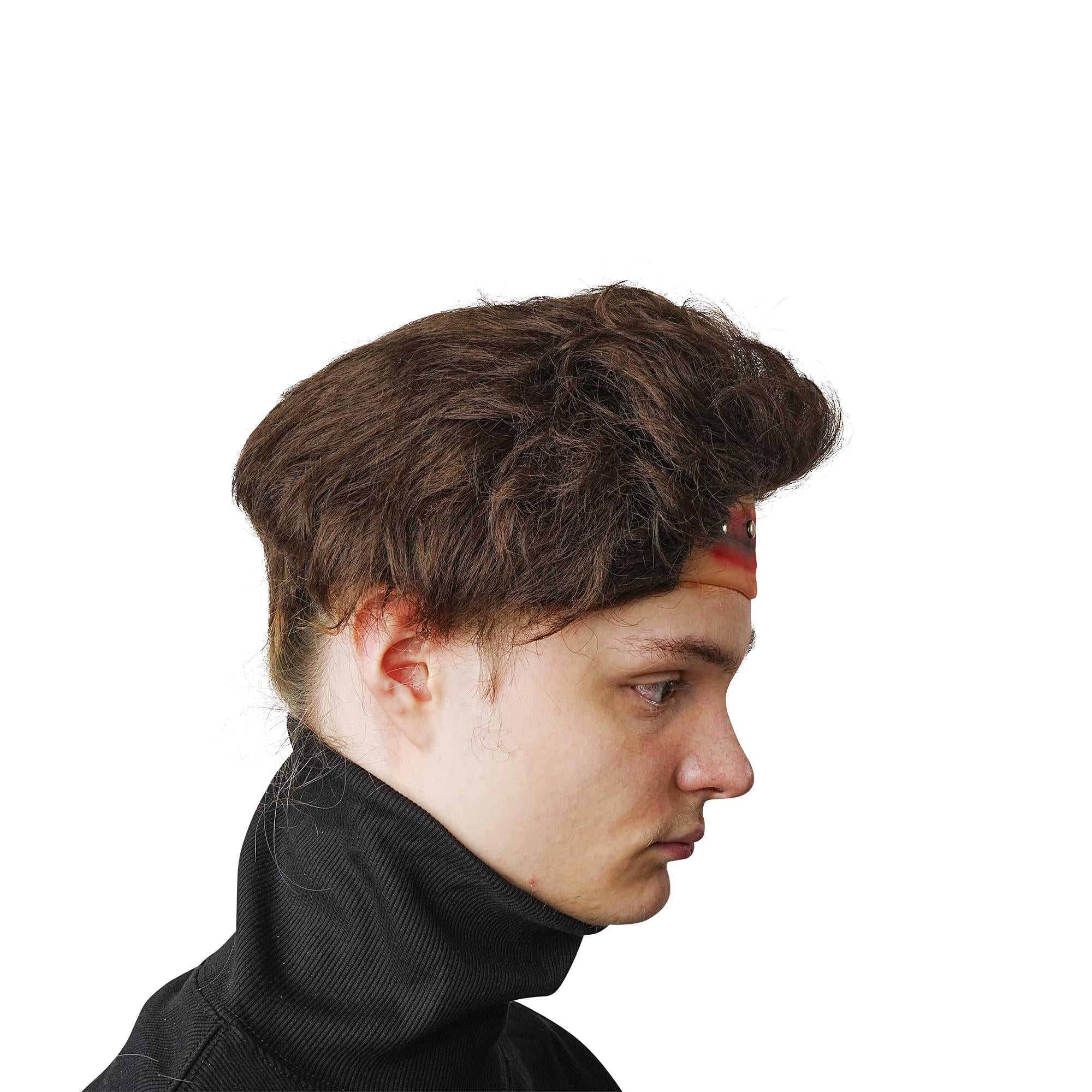 Brown Frankenstein Adult Costume Wig With Metal Studs | One Size