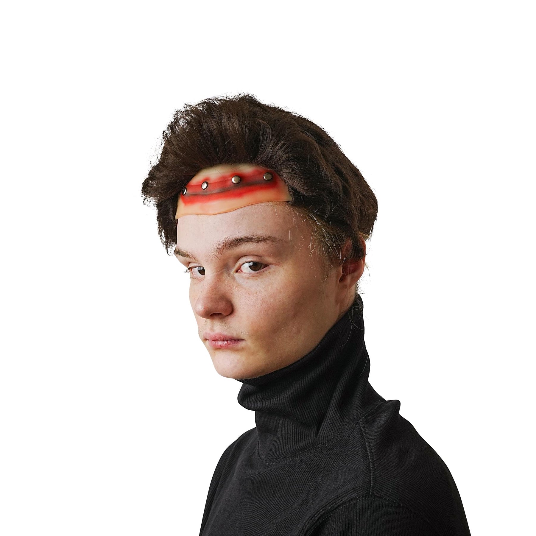 Brown Frankenstein Adult Costume Wig With Metal Studs | One Size