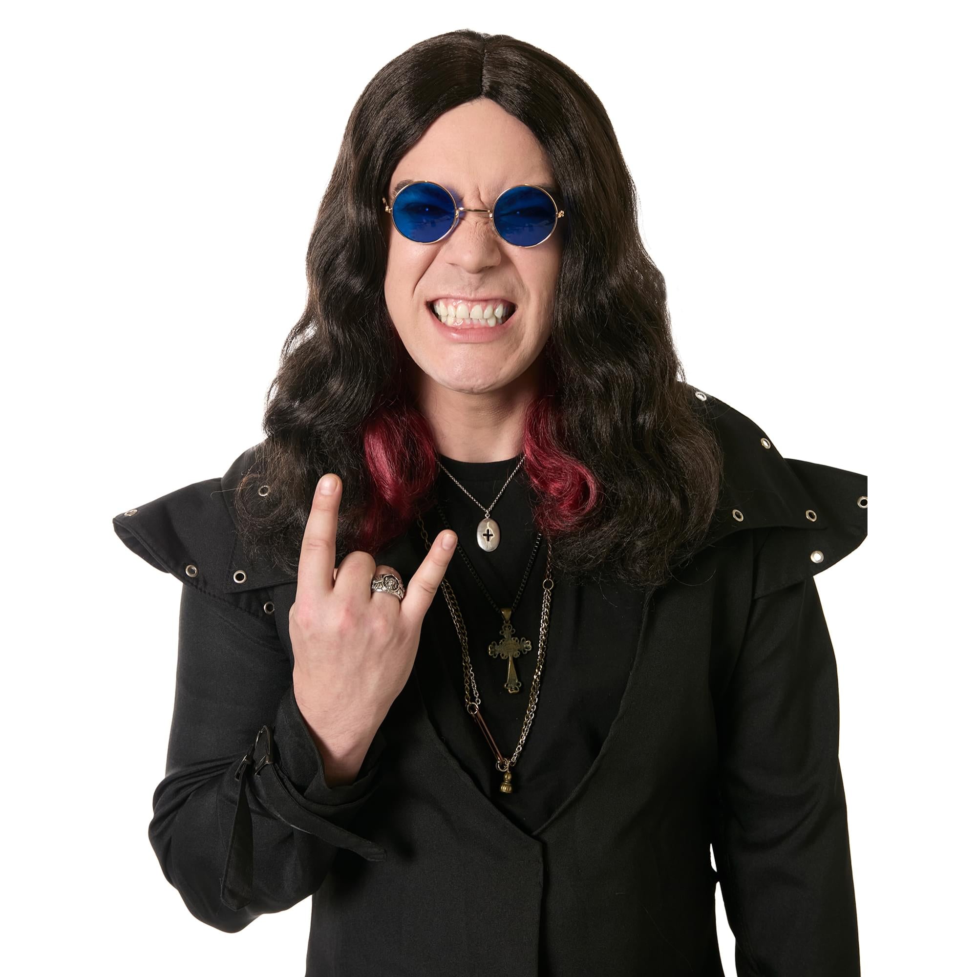 Prince Of Darkness Brown With Red Adult Costume Wig
