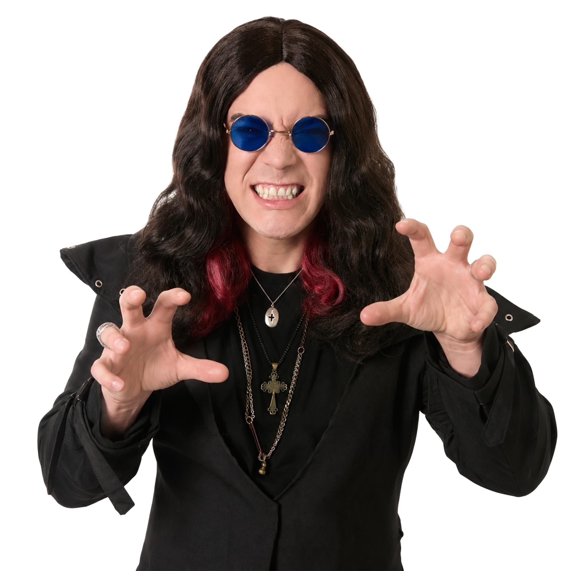 Prince Of Darkness Brown With Red Adult Costume Wig