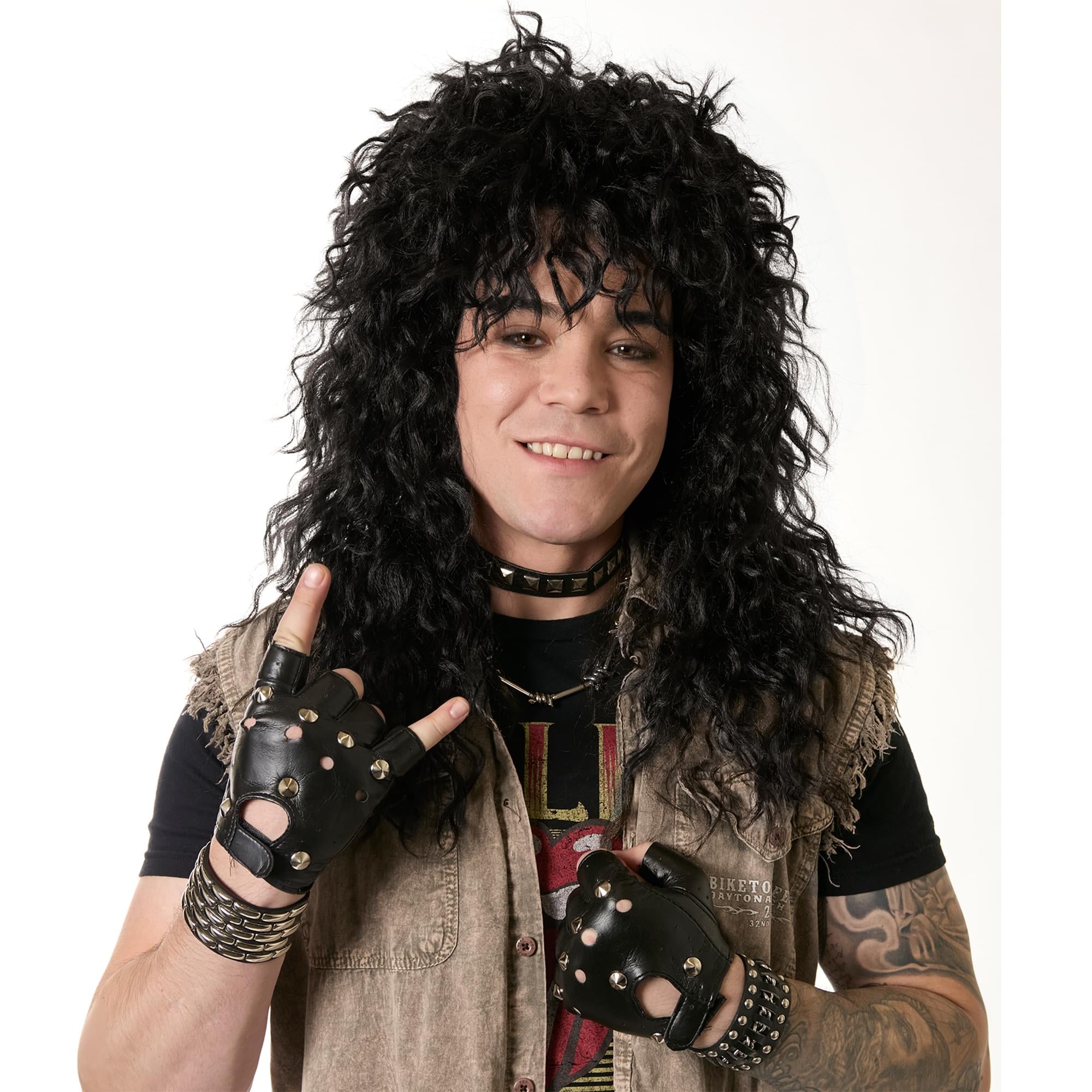 Headbanger Black Unisex Adult Costume Wig