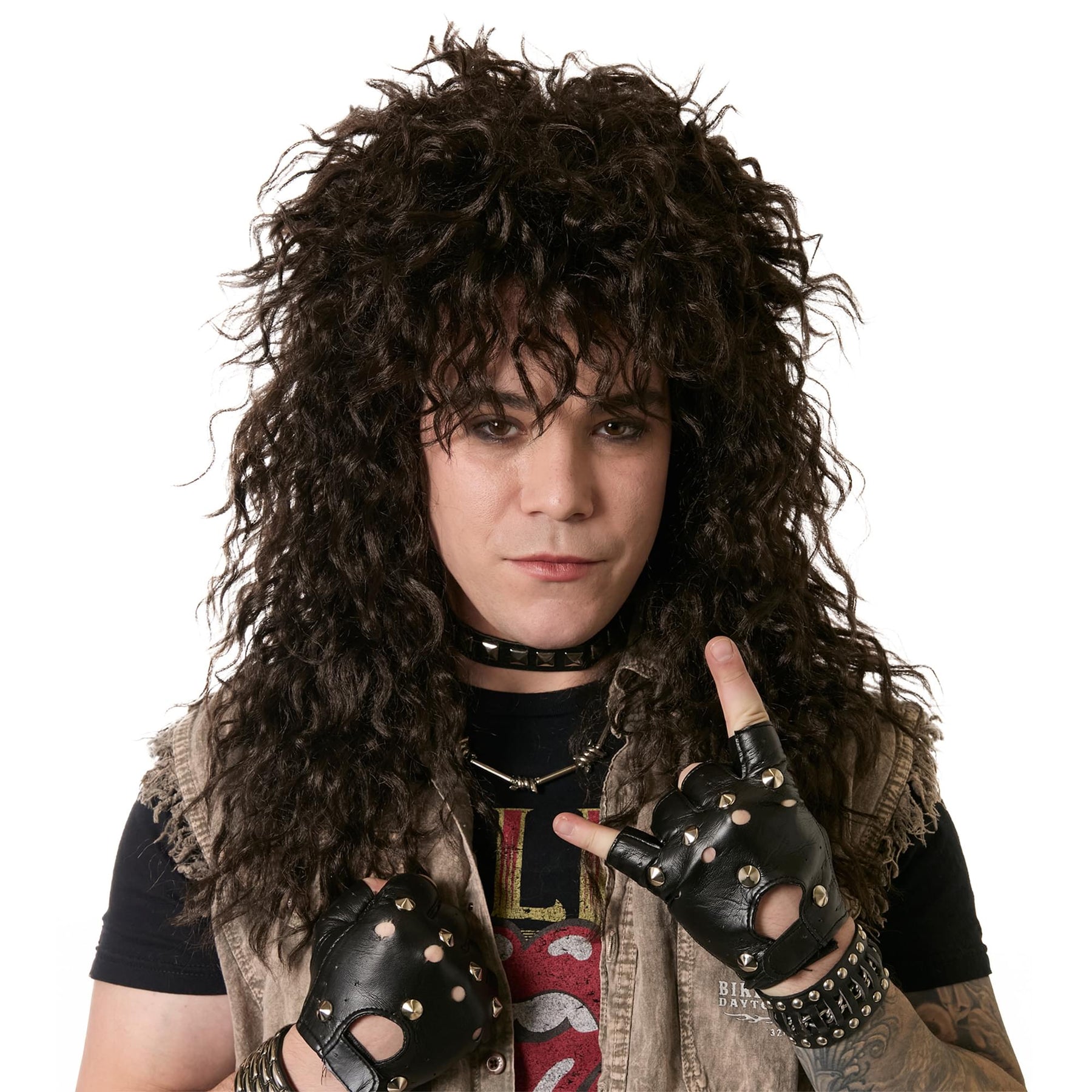Headbanger Brown Unisex Adult Costume Wig