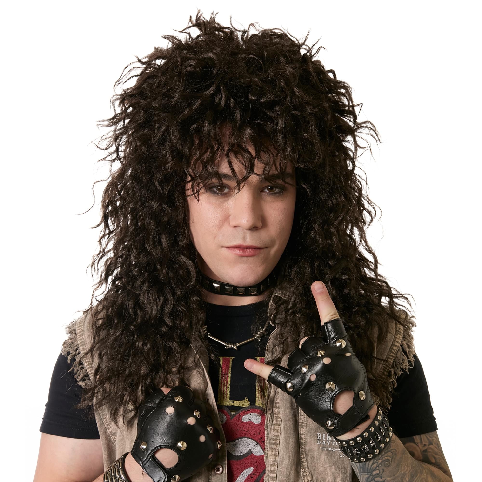 Headbanger Brown Unisex Adult Costume Wig