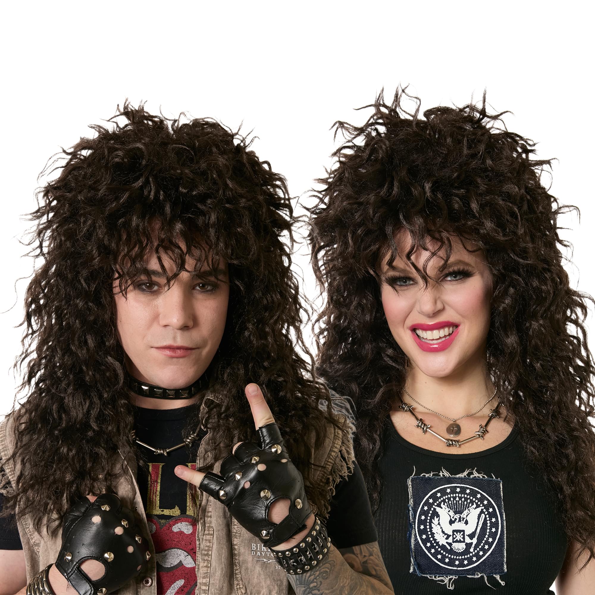 Headbanger Brown Unisex Adult Costume Wig