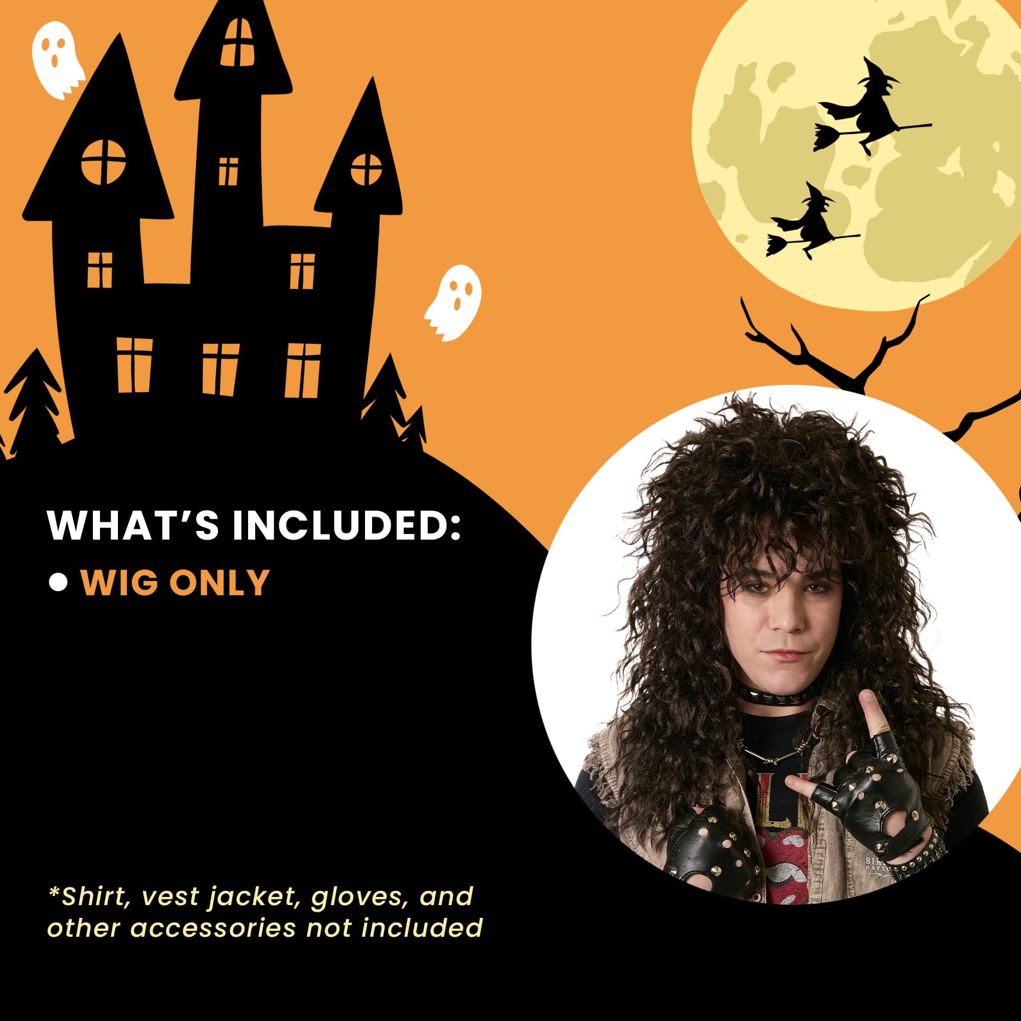 Headbanger Brown Unisex Adult Costume Wig