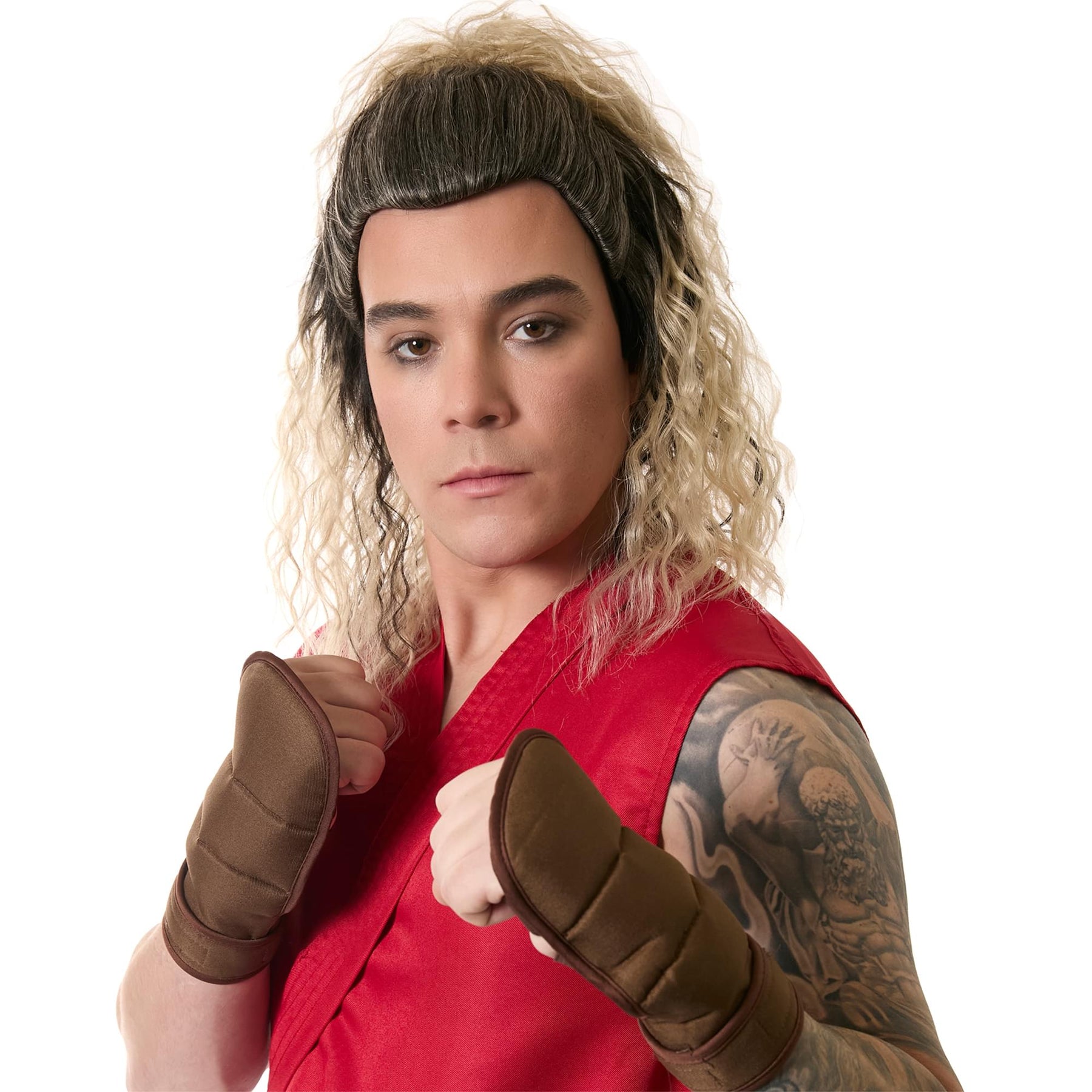 Karate Ken Mixed Blonde Adult Costume Wig