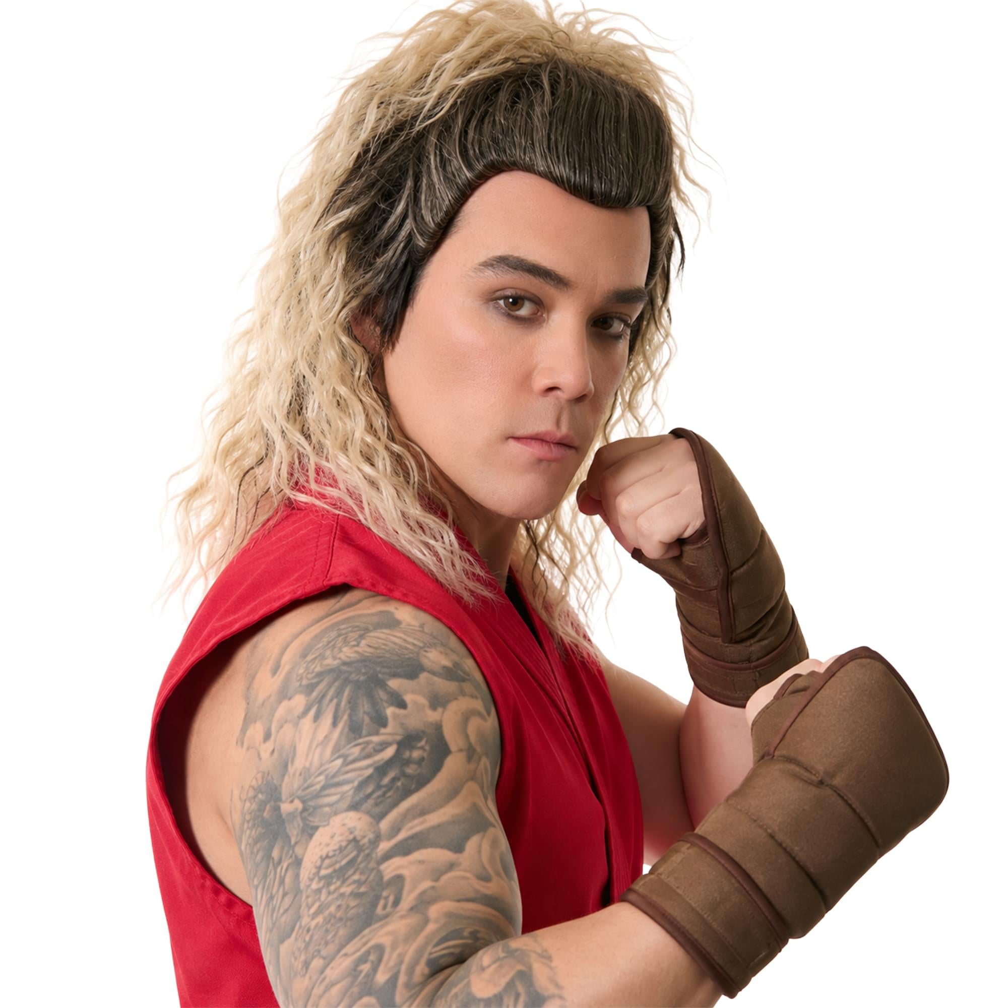 Karate Ken Mixed Blonde Adult Costume Wig