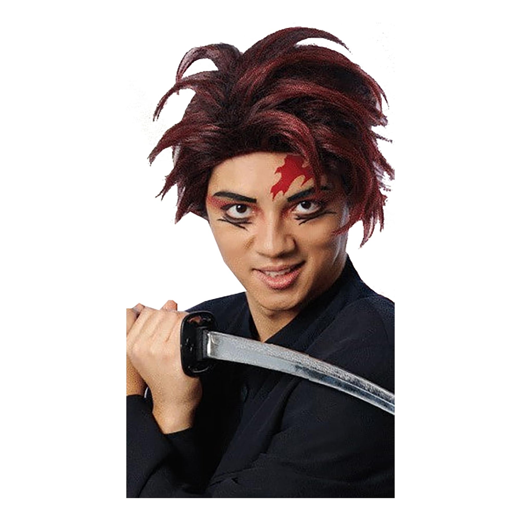 Anime Slayer Adult Burgundy Costume Wig