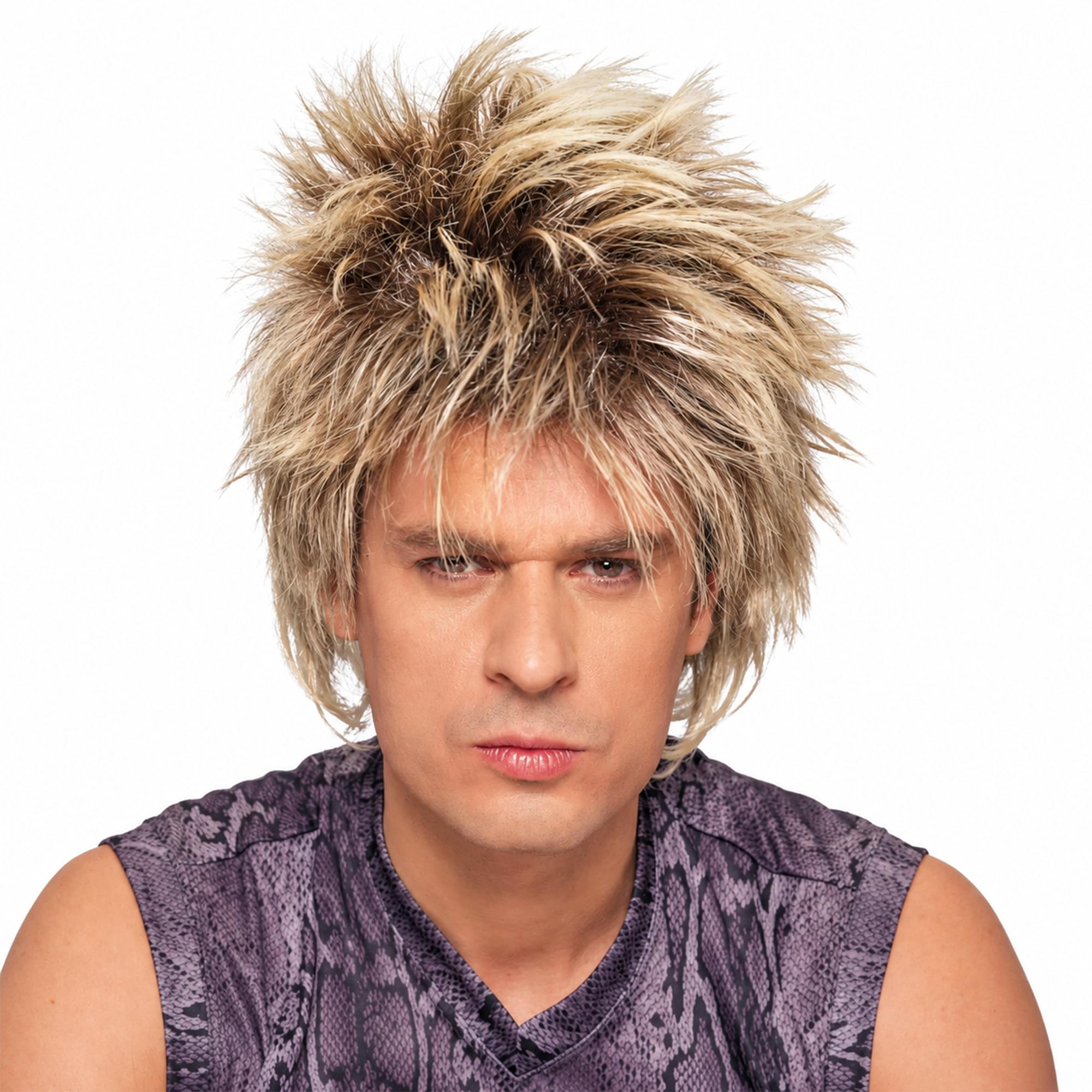 Rocker Unisex Short Mixed Blonde Adult Costume Wig | One Size