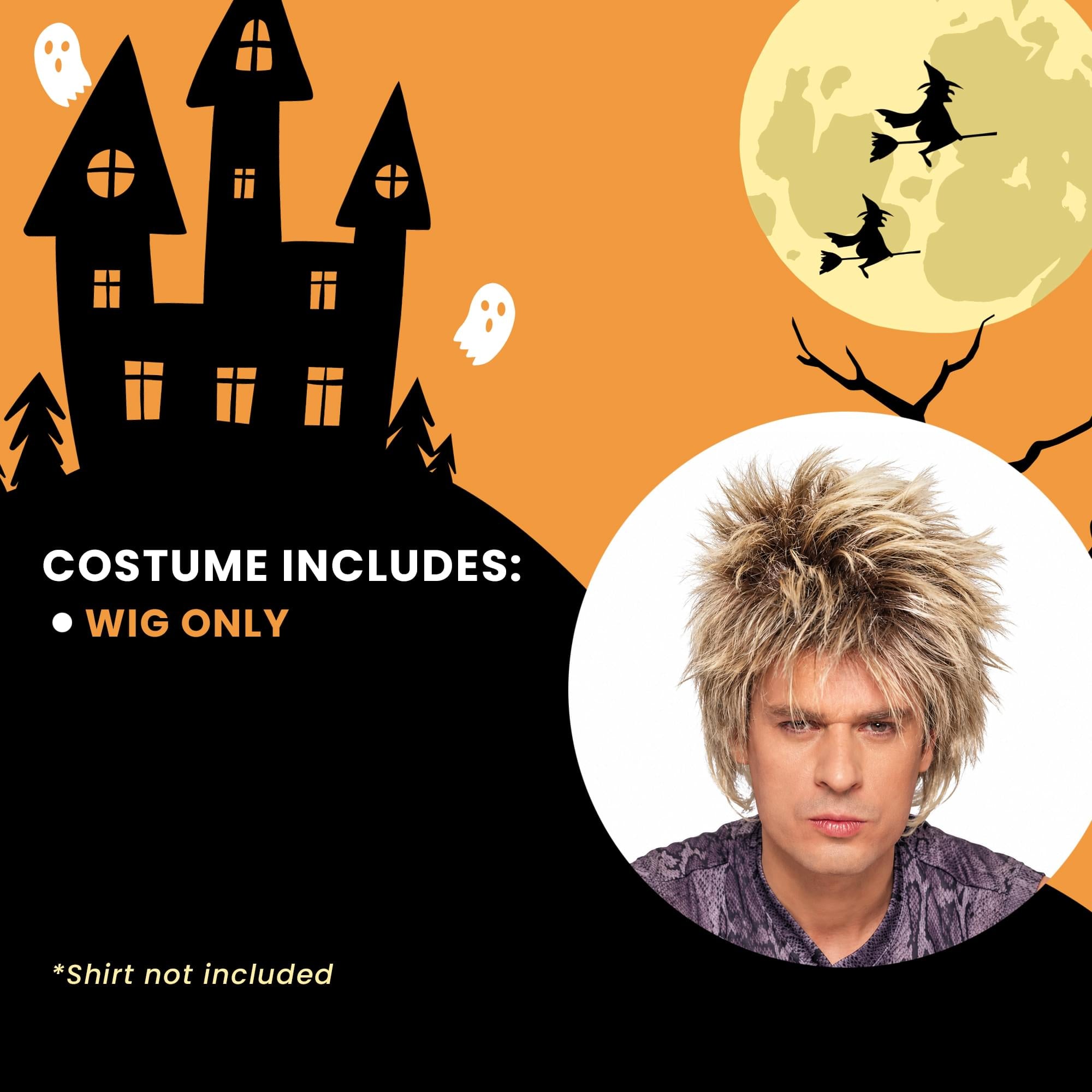 Rocker Unisex Short Mixed Blonde Adult Costume Wig | One Size