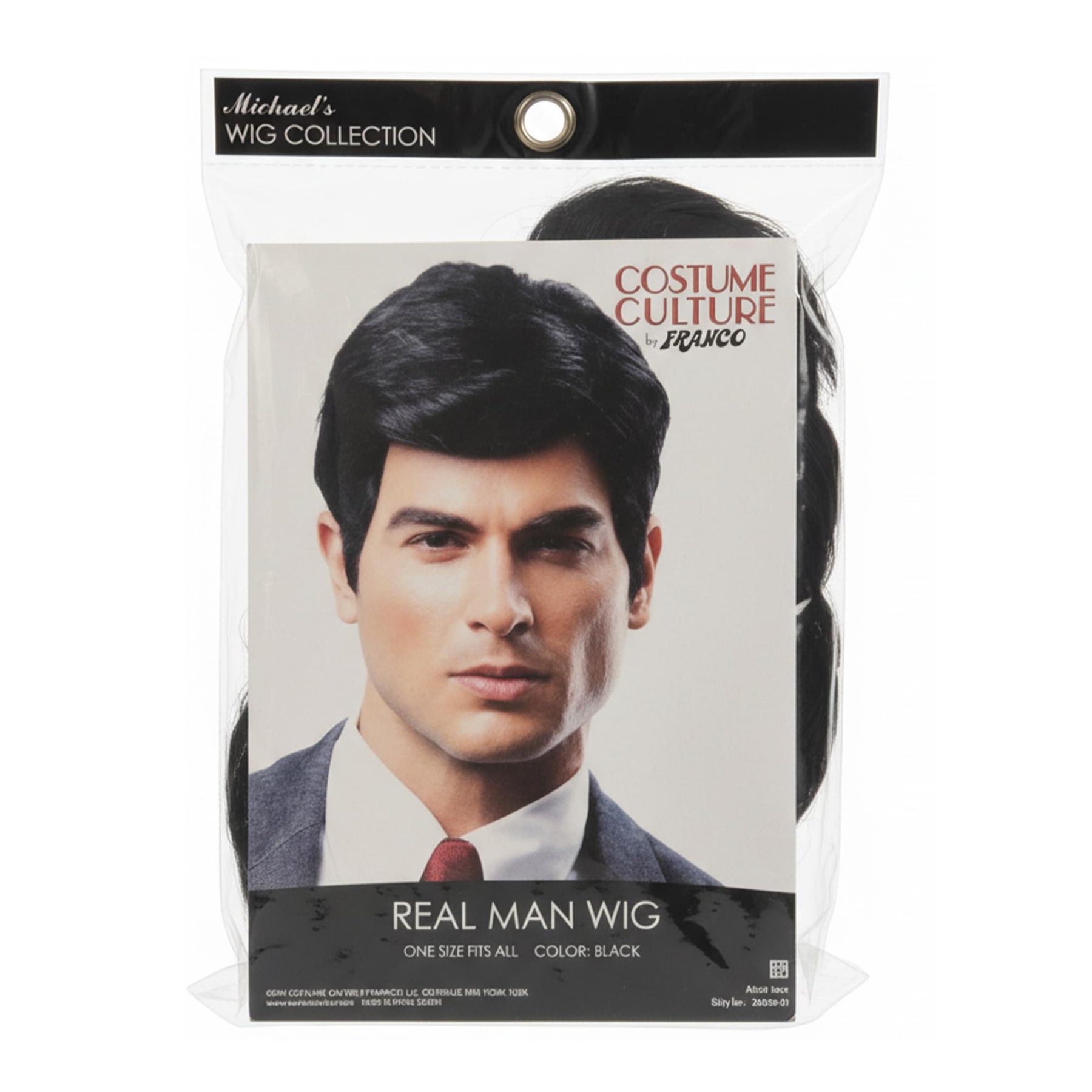 Real Man Black Adult Costume Wig