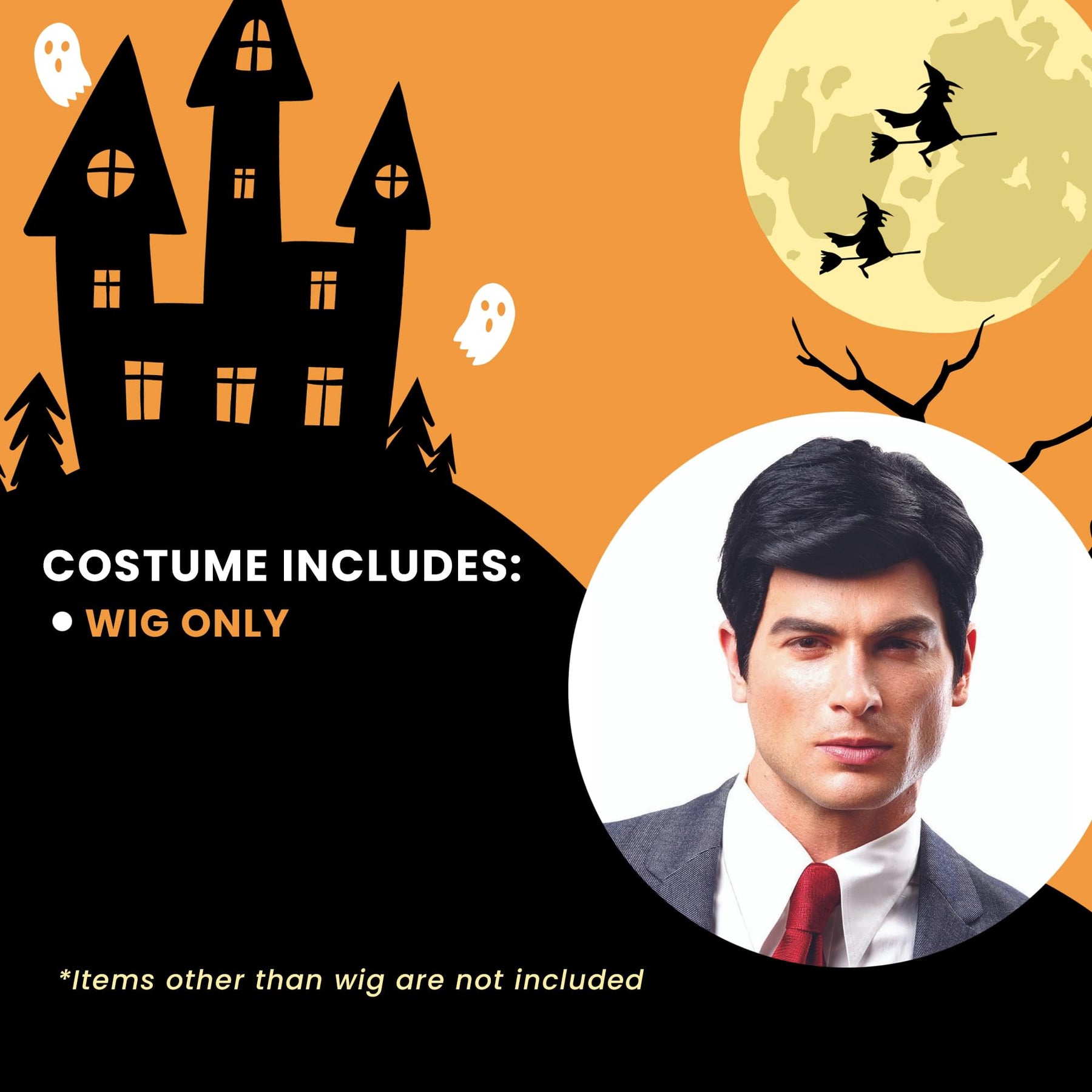 Real Man Black Adult Costume Wig
