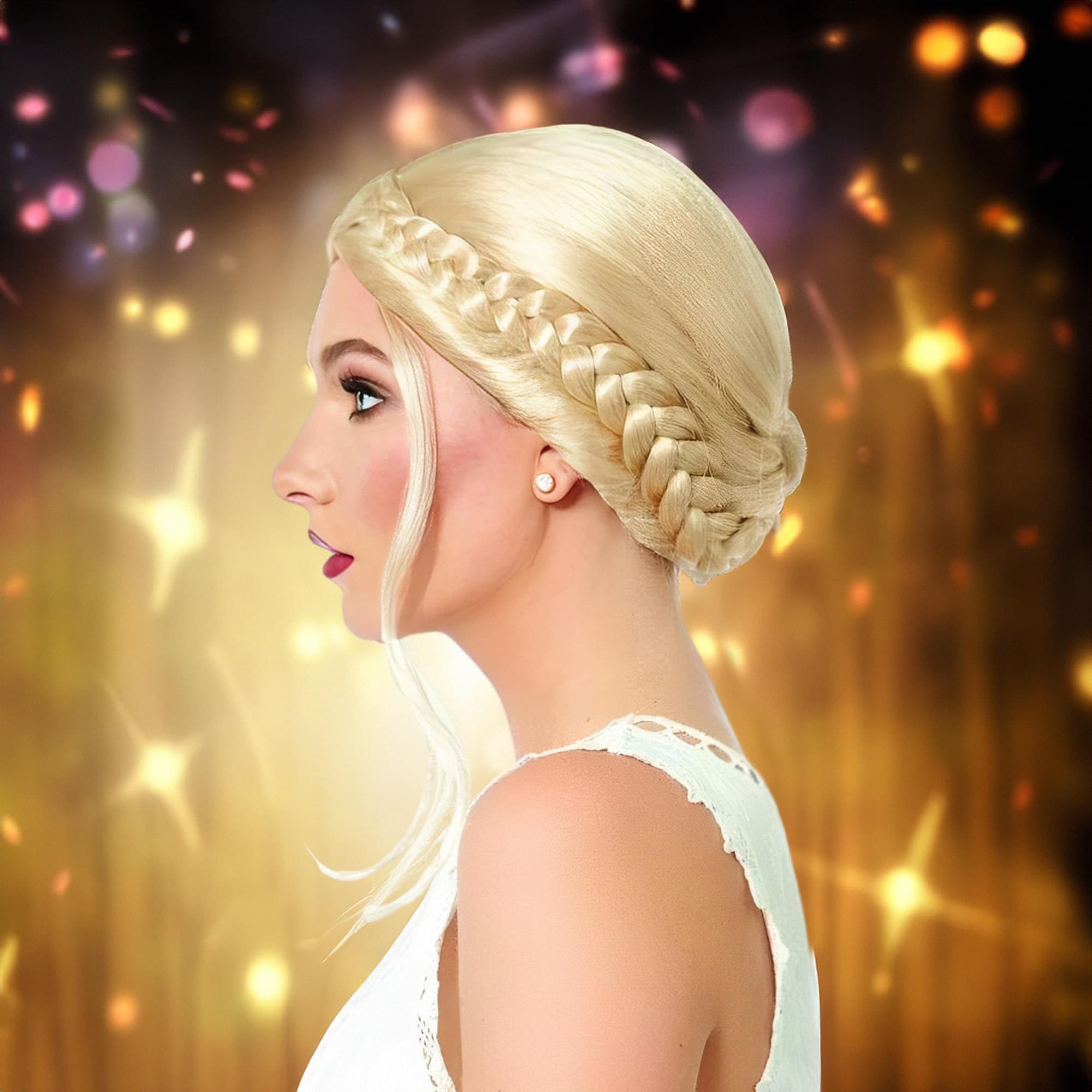 Milkmaid Braided Blonde Adult Costume Wig