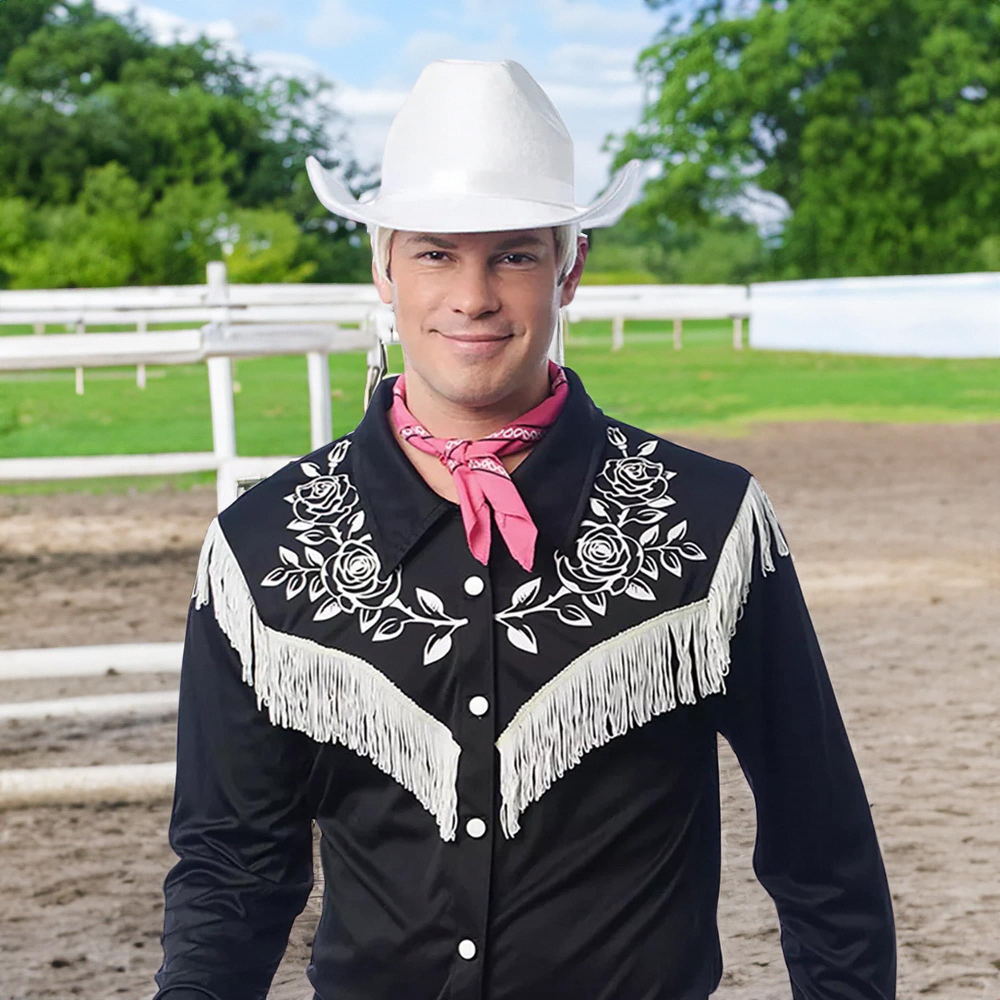 Rancher White Cowboy Hat Adult Costume Accessory