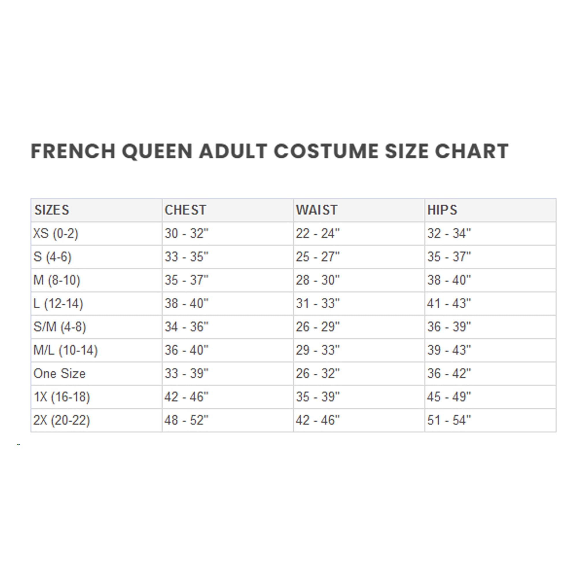 French Queen Adult Costume