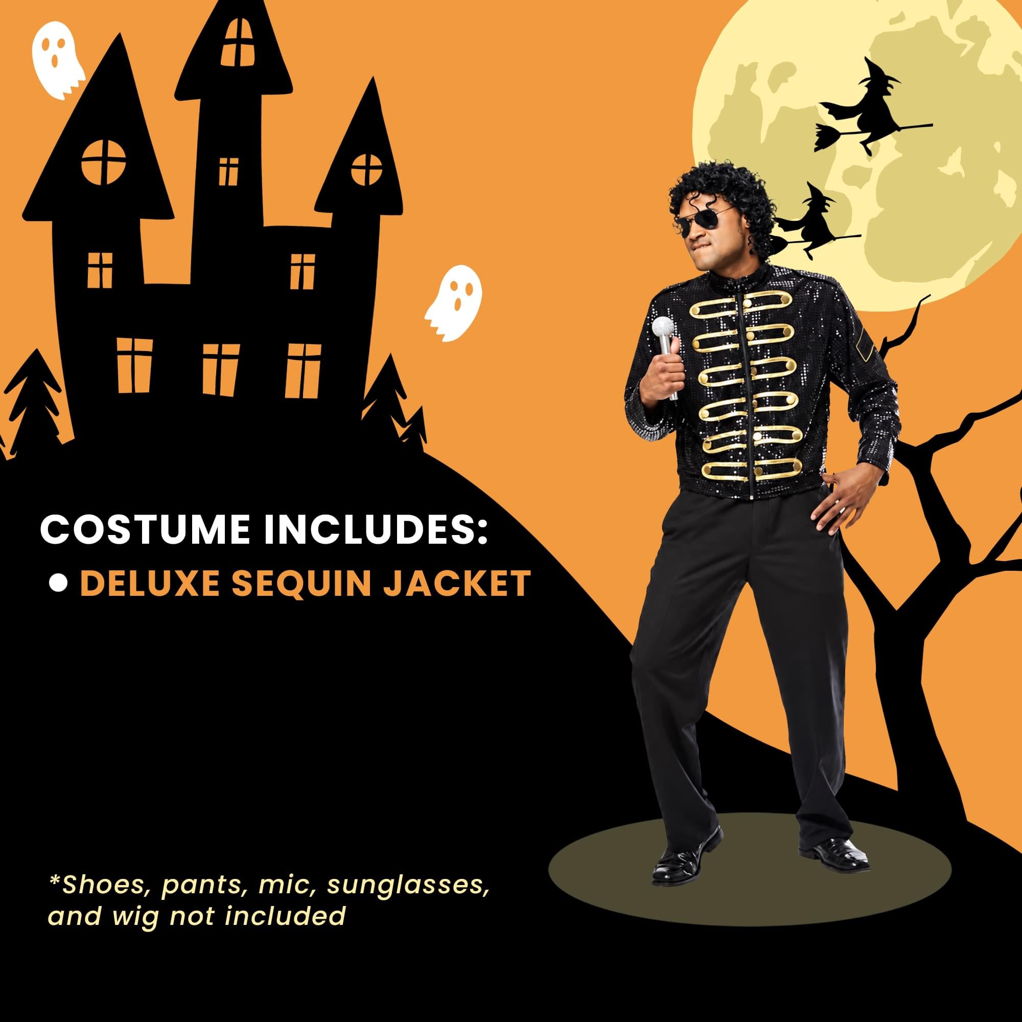 King Of Pop Sequin Jacket Adult Costume