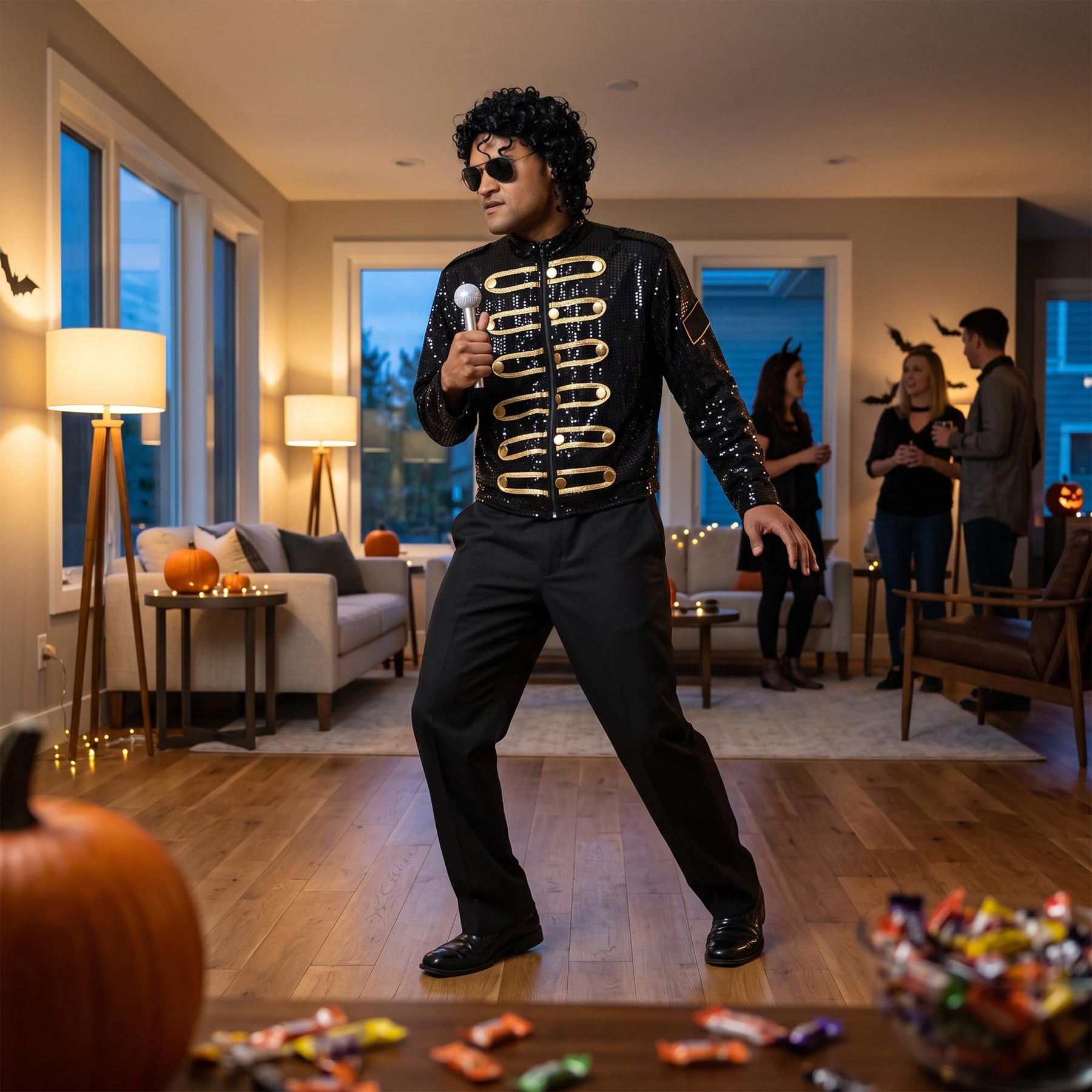 King Of Pop Sequin Jacket Adult Costume