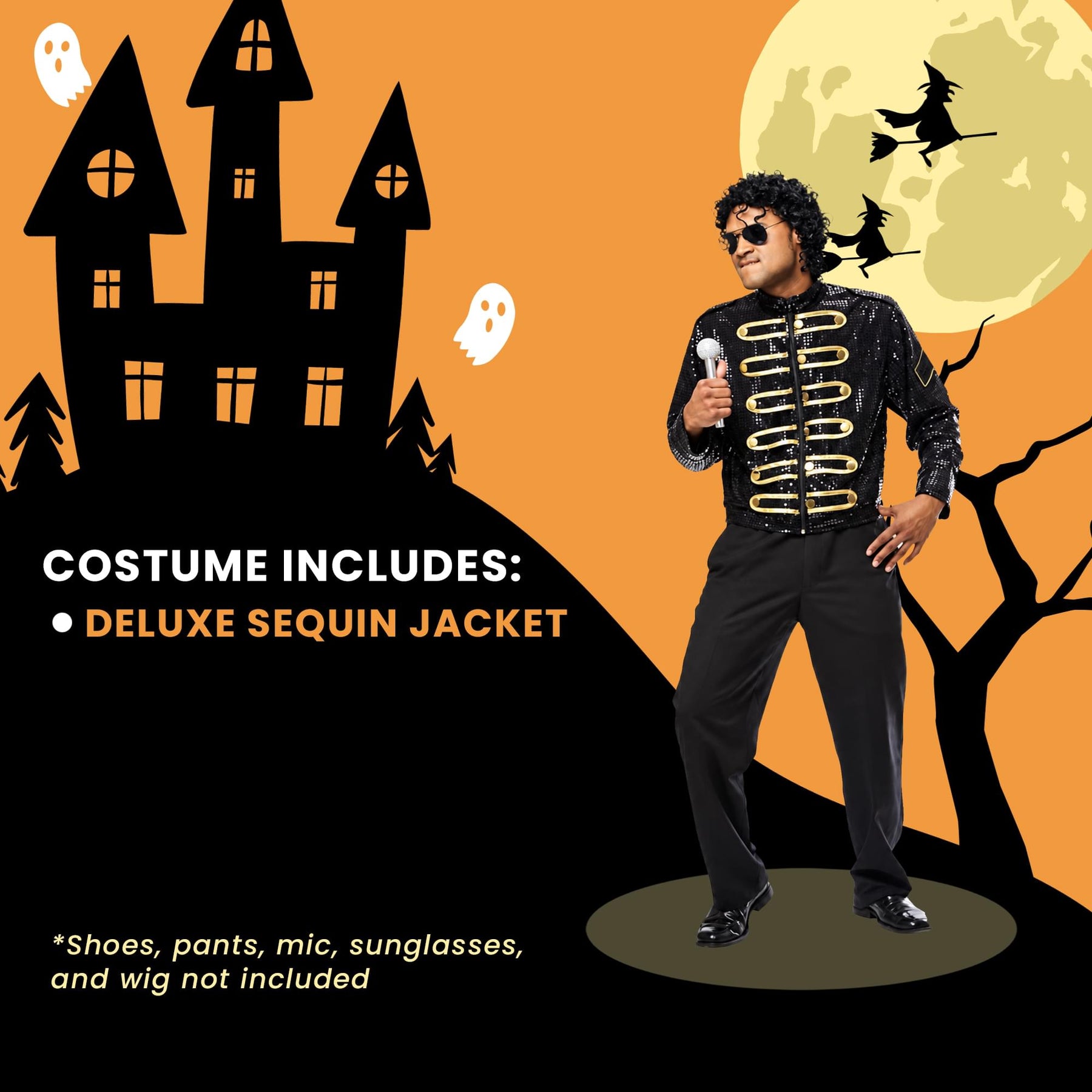King Of Pop Sequin Jacket Adult Costume