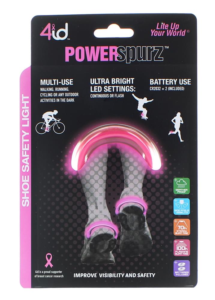 Power Spurz Shoe Safety Light: Pink