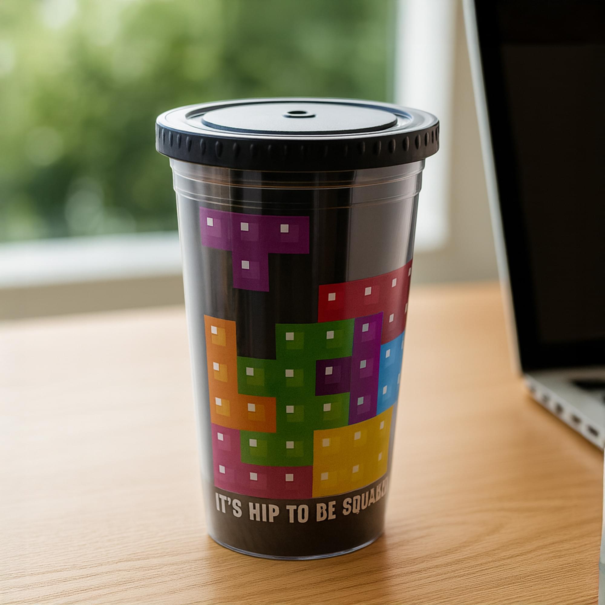 Tetris "Hip To Be Square" 16oz Travel Cup
