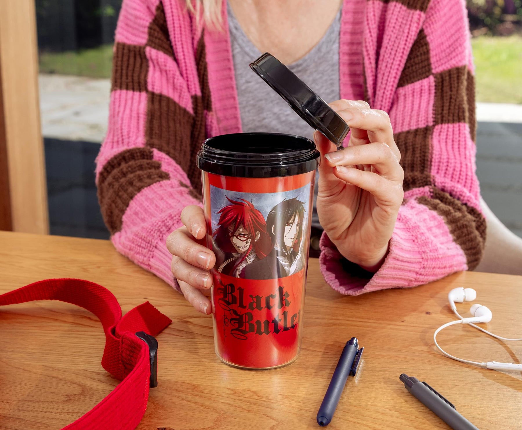 Black Butler Grell and Sebastian 16oz Travel Cup