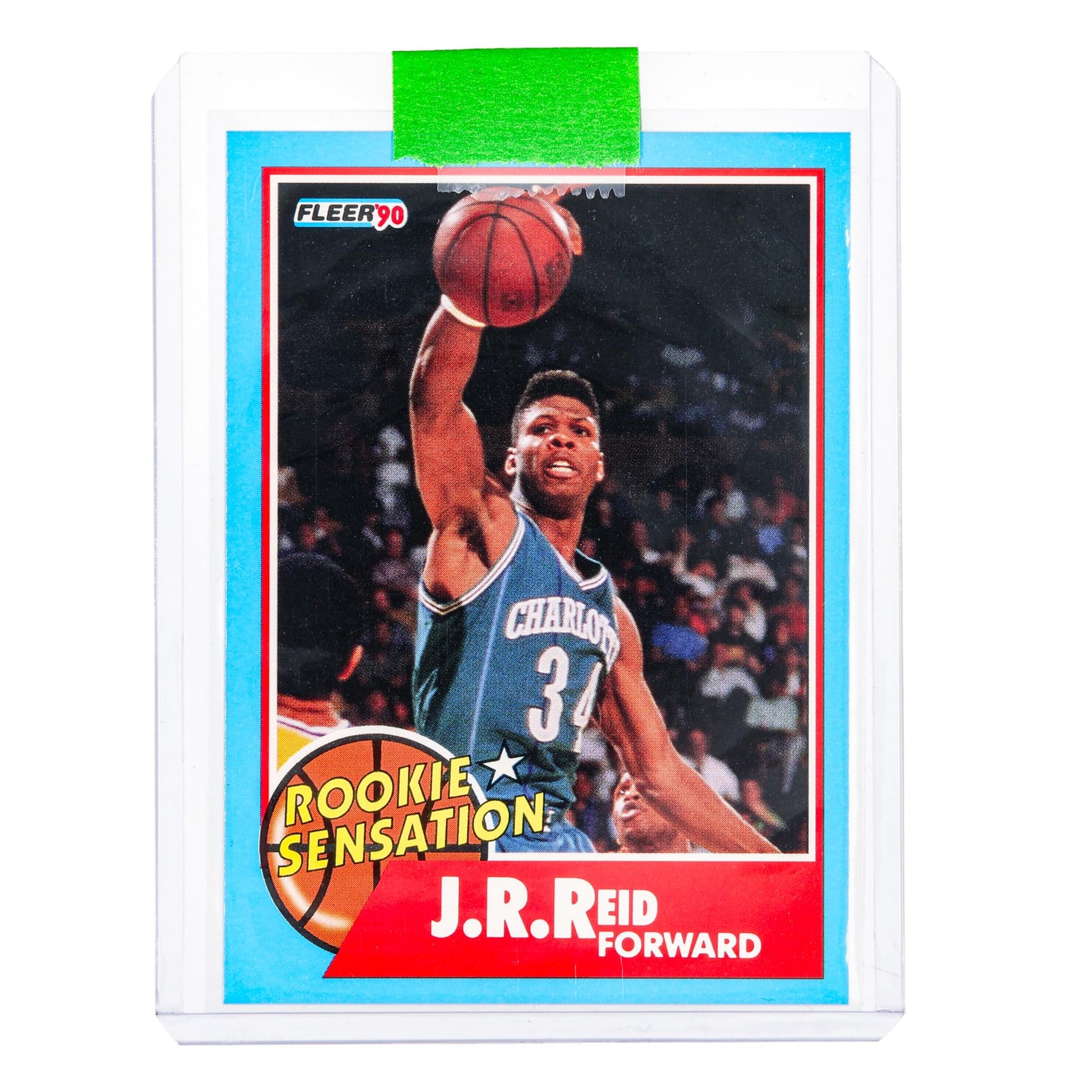 NBA 1990 Fleer J.R. Reid Rookie Sensation Card