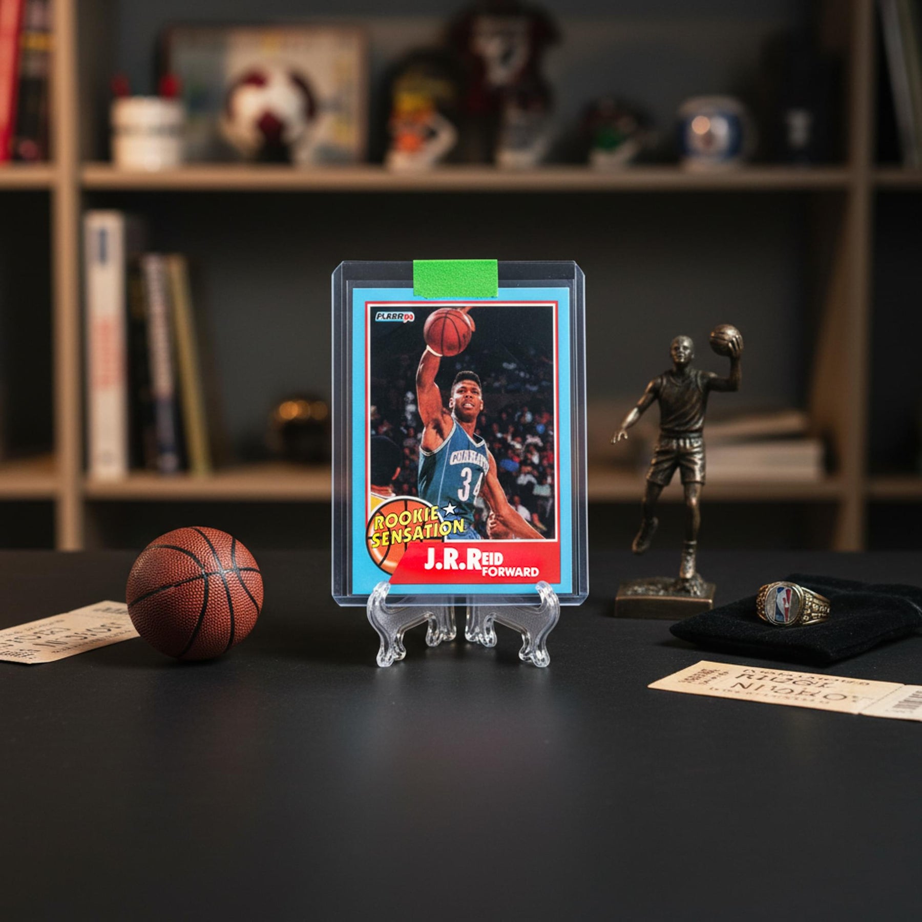 NBA 1990 Fleer J.R. Reid Rookie Sensation Card