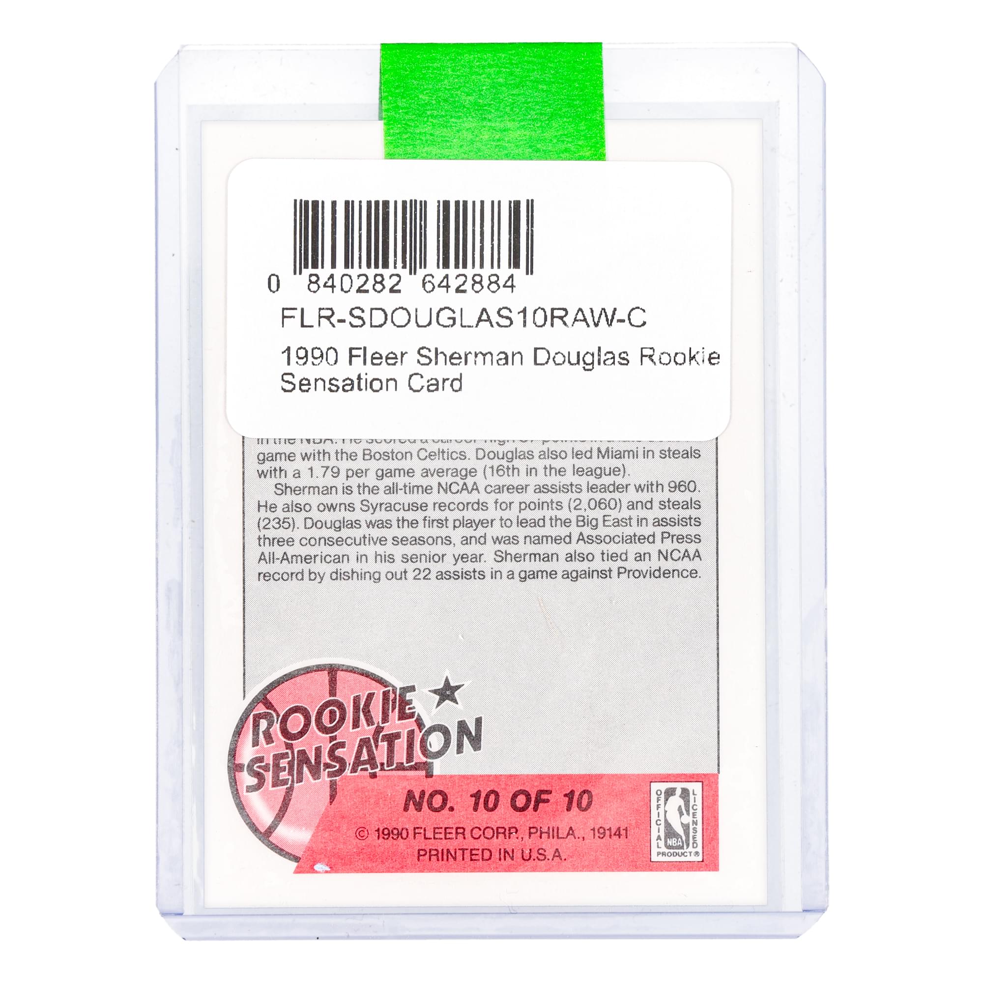 NBA 1990 Fleer Sherman Douglas Rookie Sensation Card