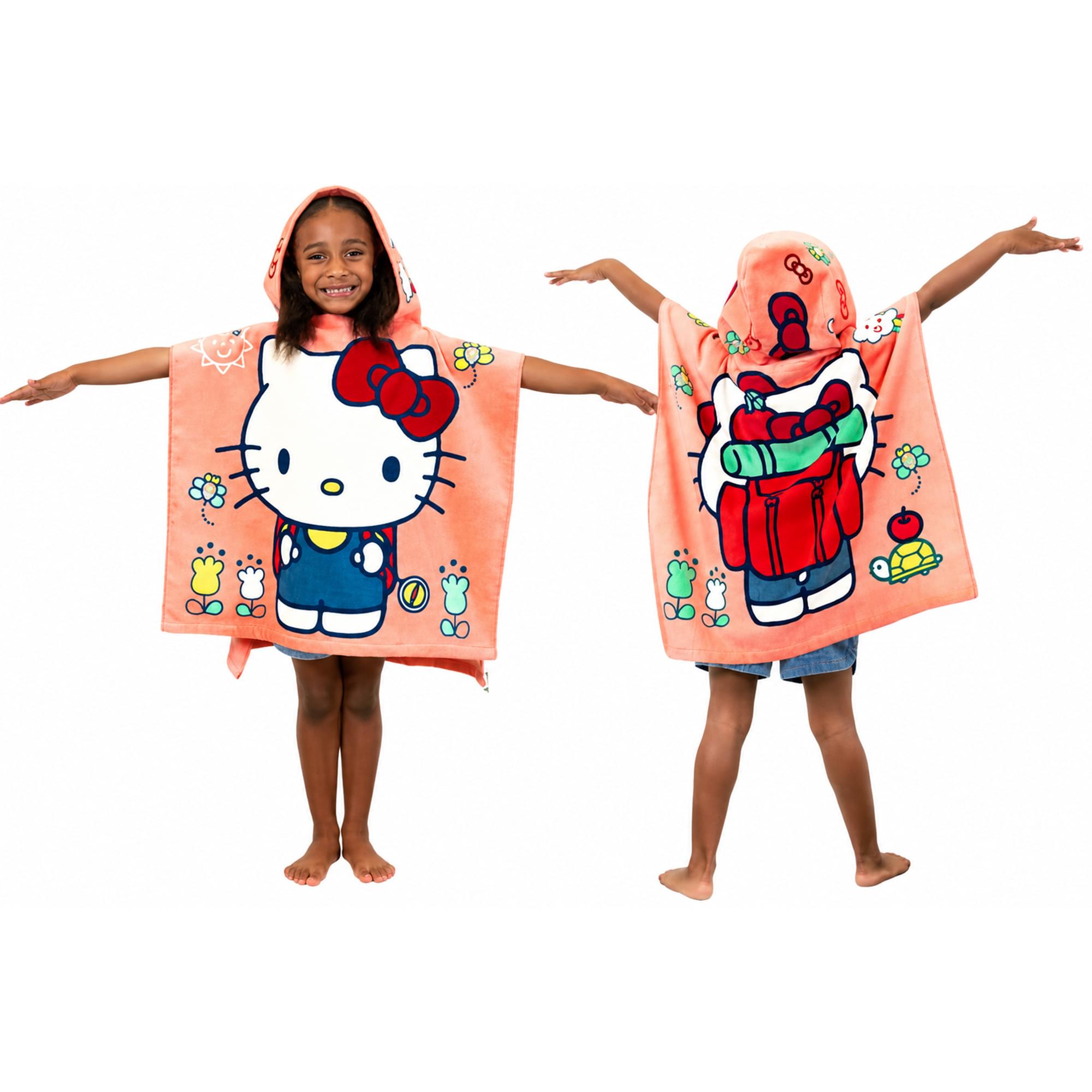 Sanrio Hello Kitty Soft Hooded Towel Poncho | 24 X 22 Inches