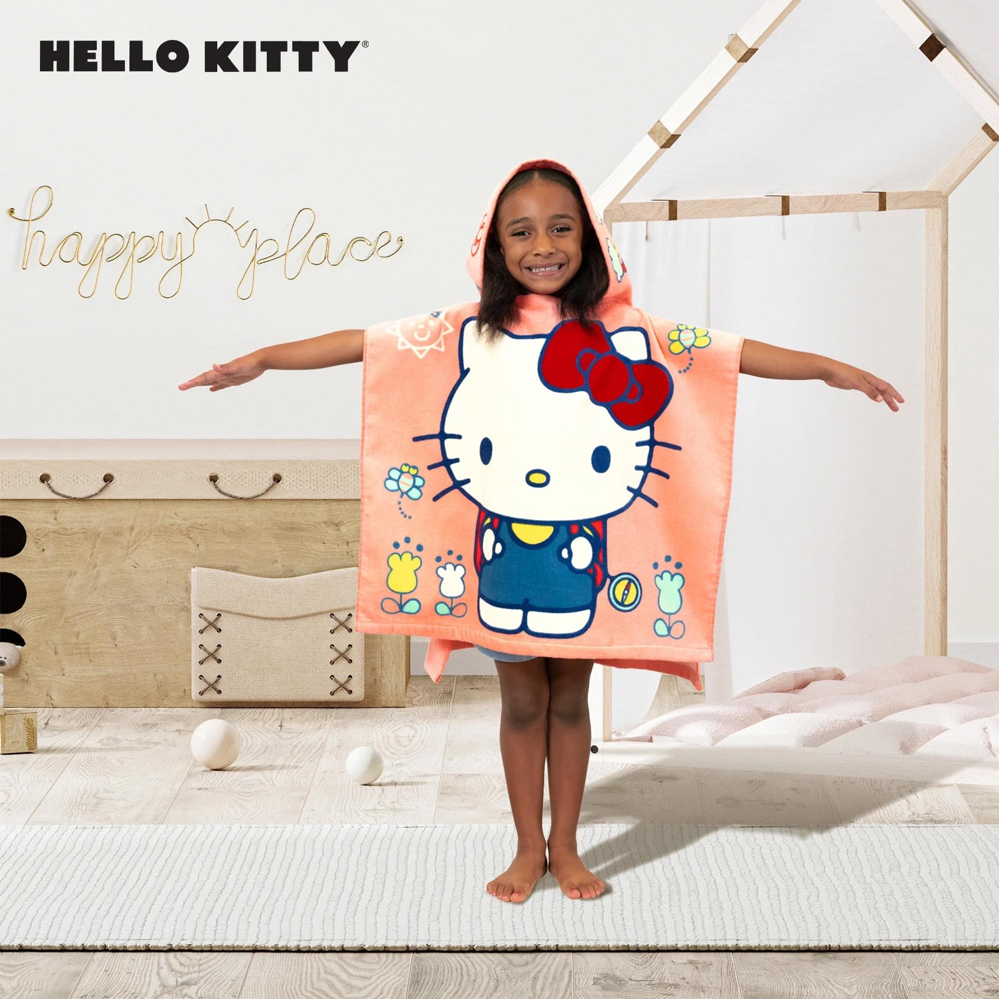 Sanrio Hello Kitty Soft Hooded Towel Poncho | 24 X 22 Inches