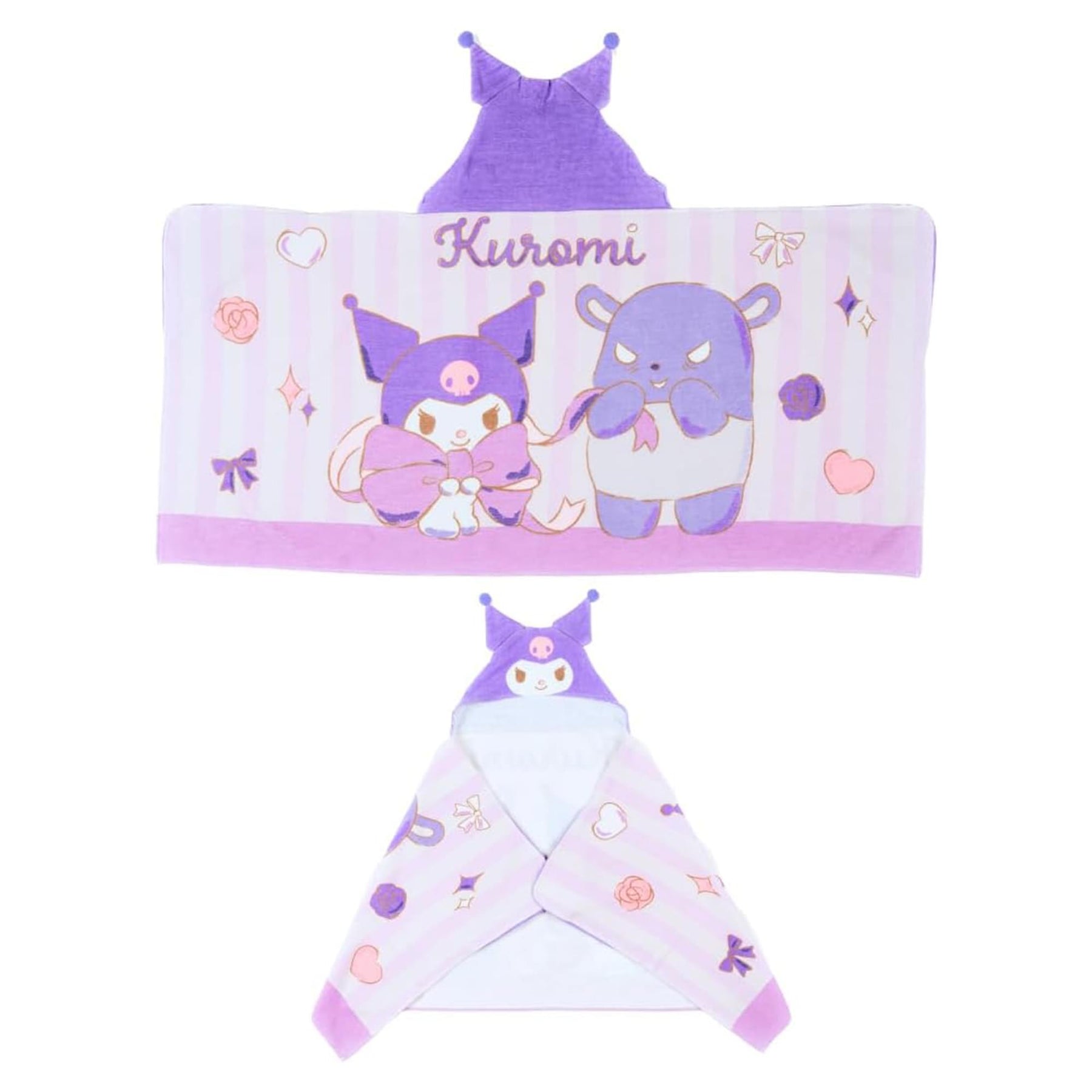 Sanrio Kuromi Soft Hooded Towel Wrap | 24 X 50 Inches